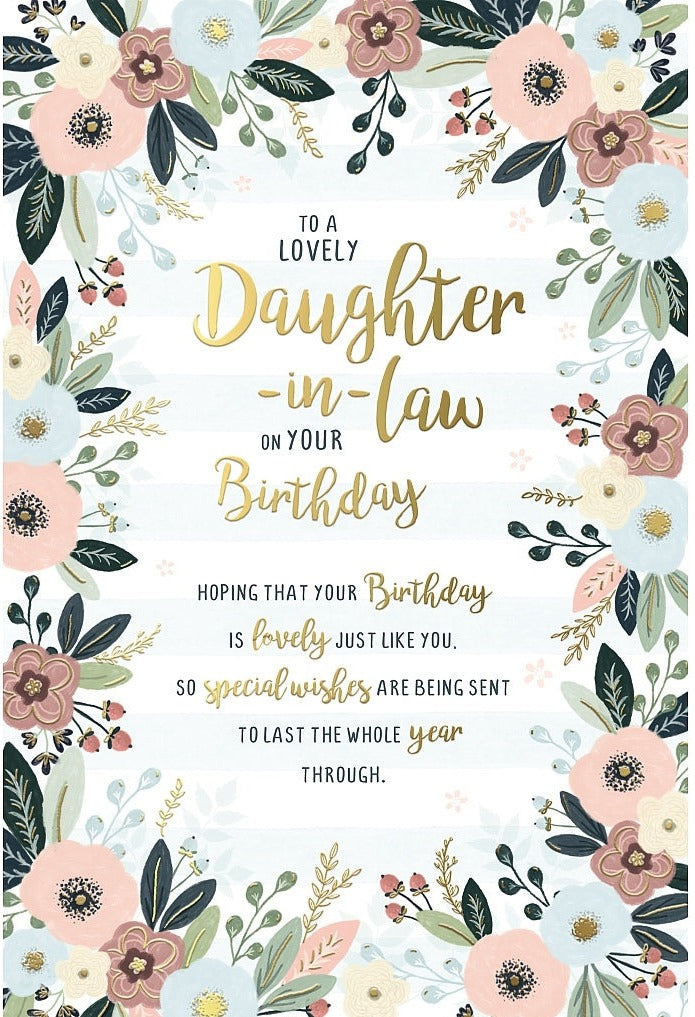 Daughter In Law Birthday Card - FLowers