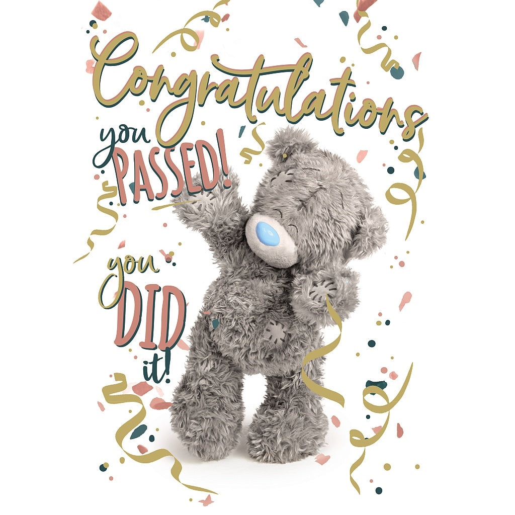 You Passed Congratulations Card - Bear Celebrating