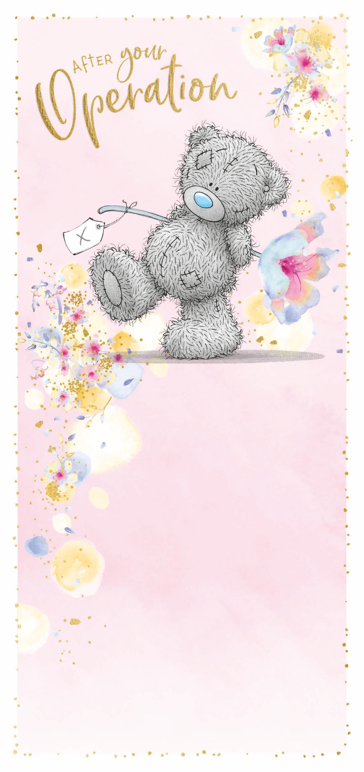 Get Well Soon Card - Bear Sending Flower