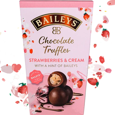 Baileys Strawberry & Cream Twist Wrapped Truffles in Carton