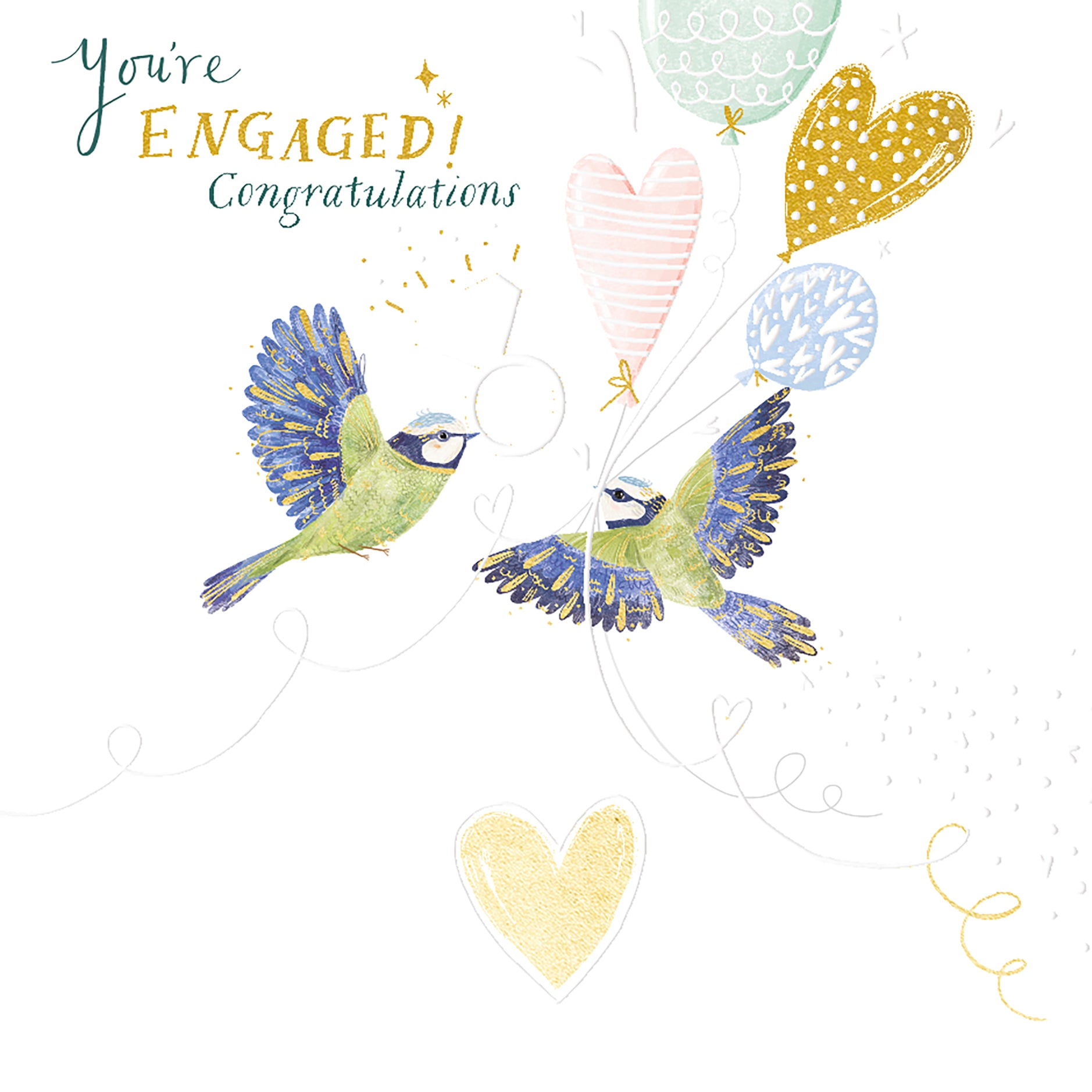 Engagement Card - Bird and Balloons