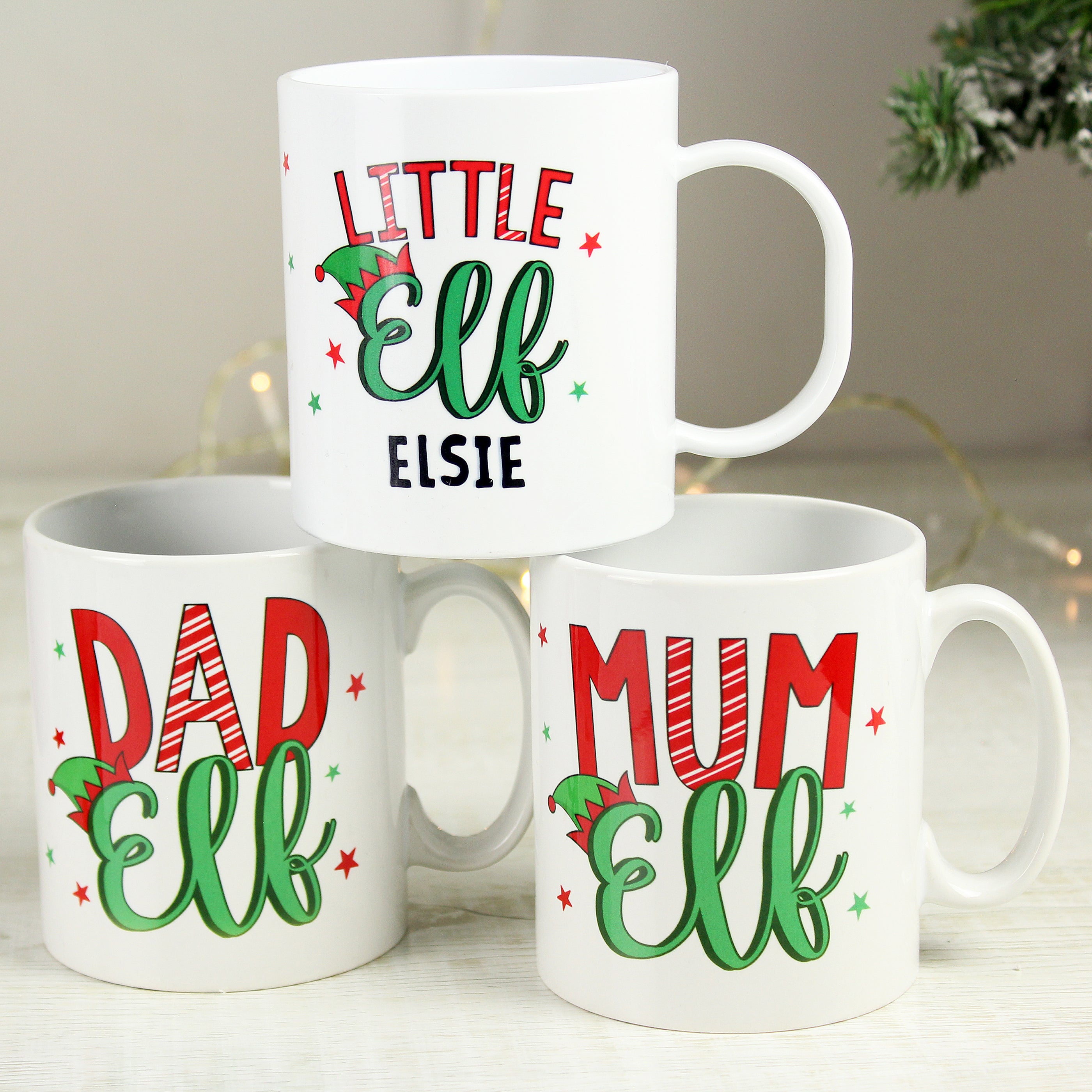 Personalised Little Elf Plastic Mug