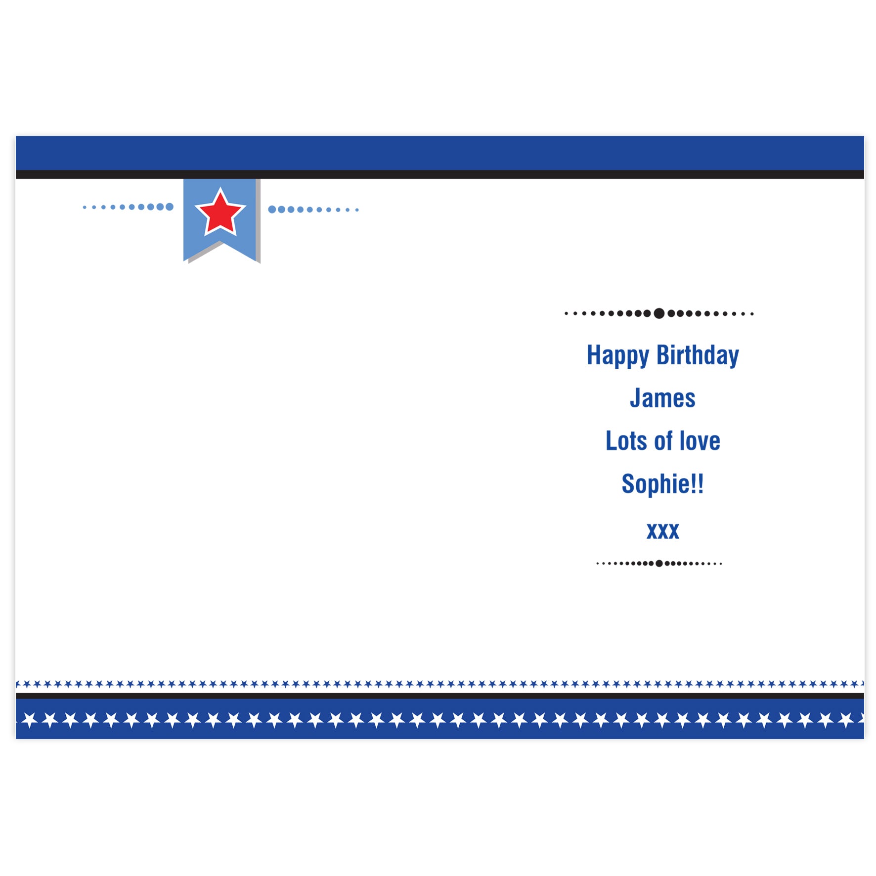 Personalised Birthday Star Card