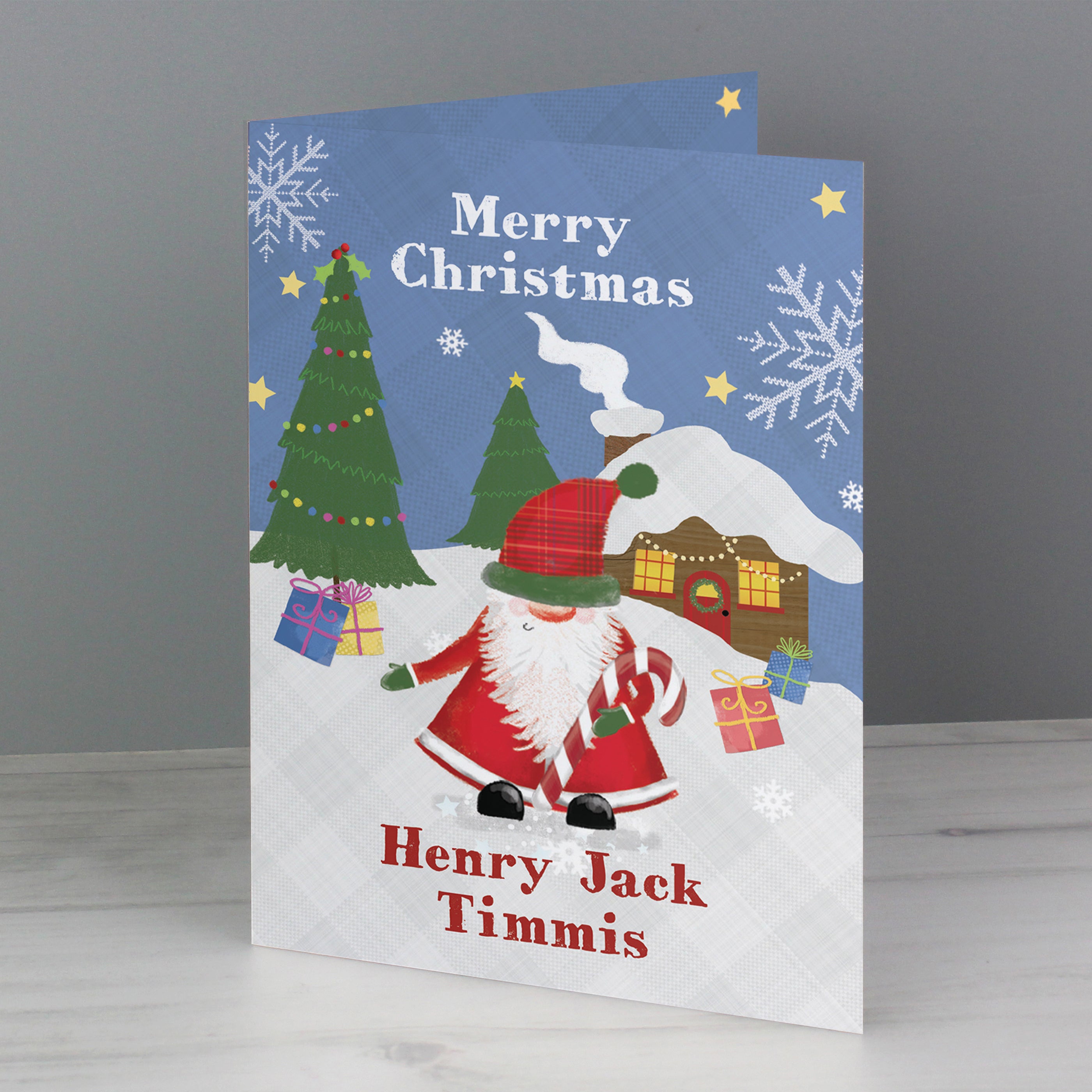 Personalised Tartan Santa Card