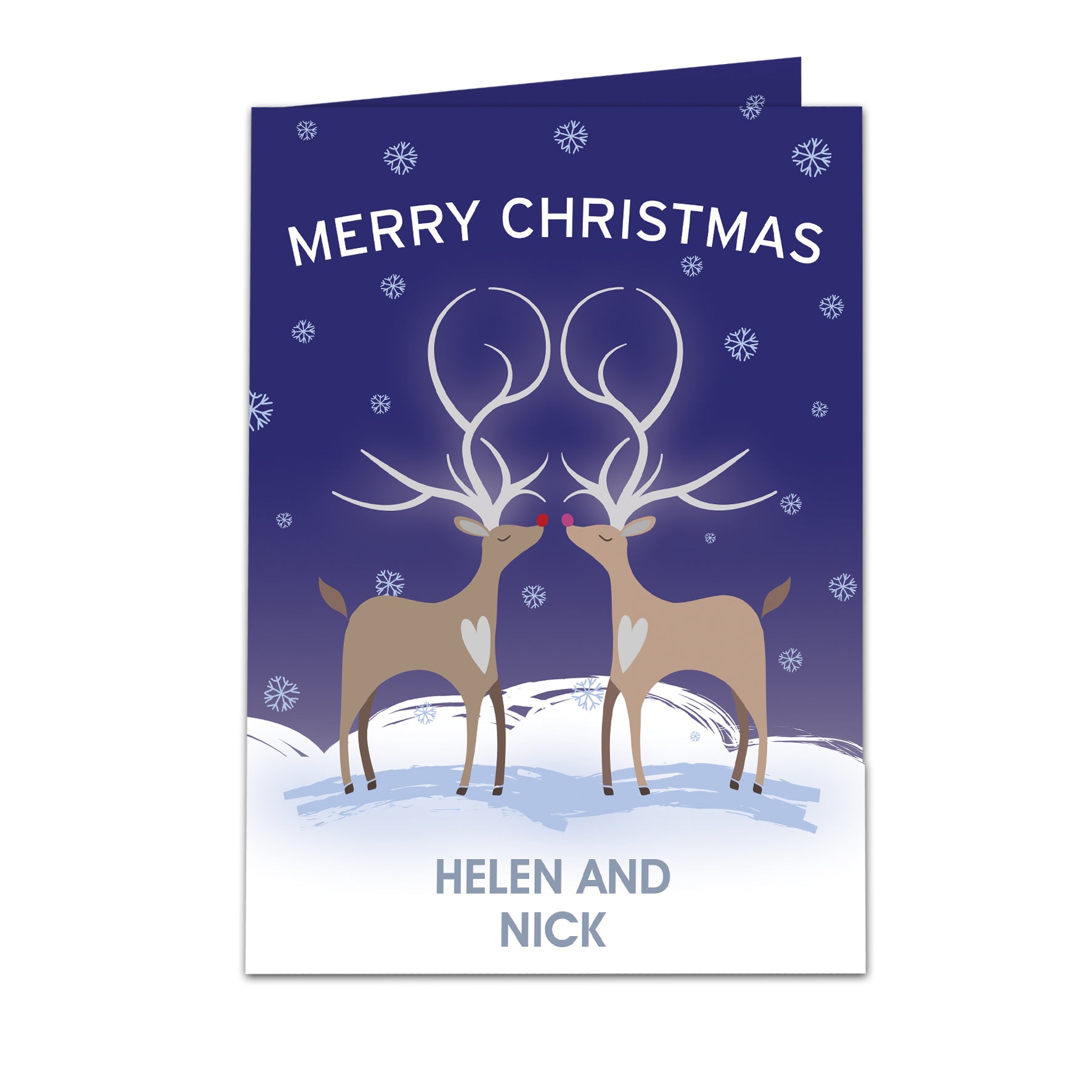 Personalised Reindeer Couple Card