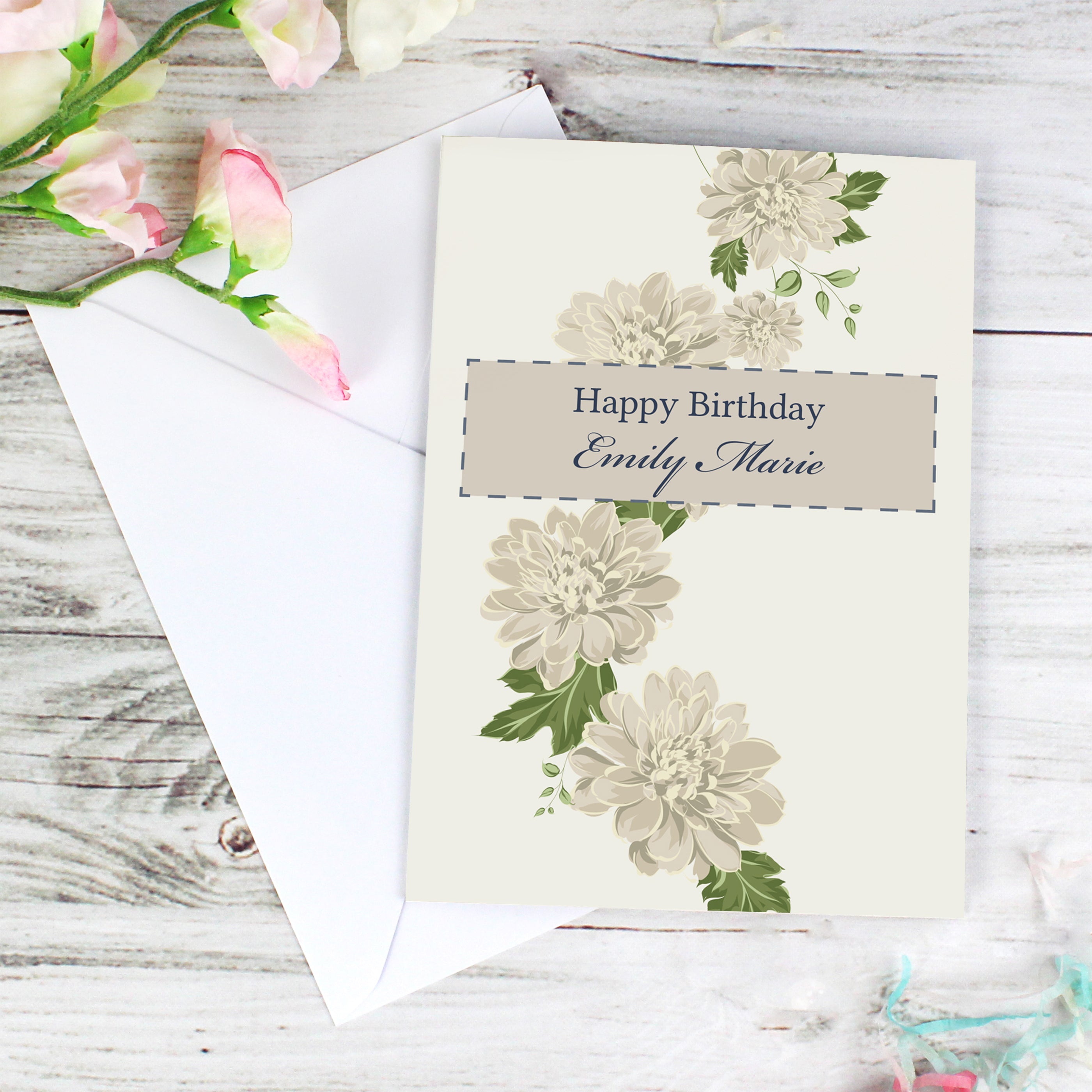 Personalised Gold Floral Card