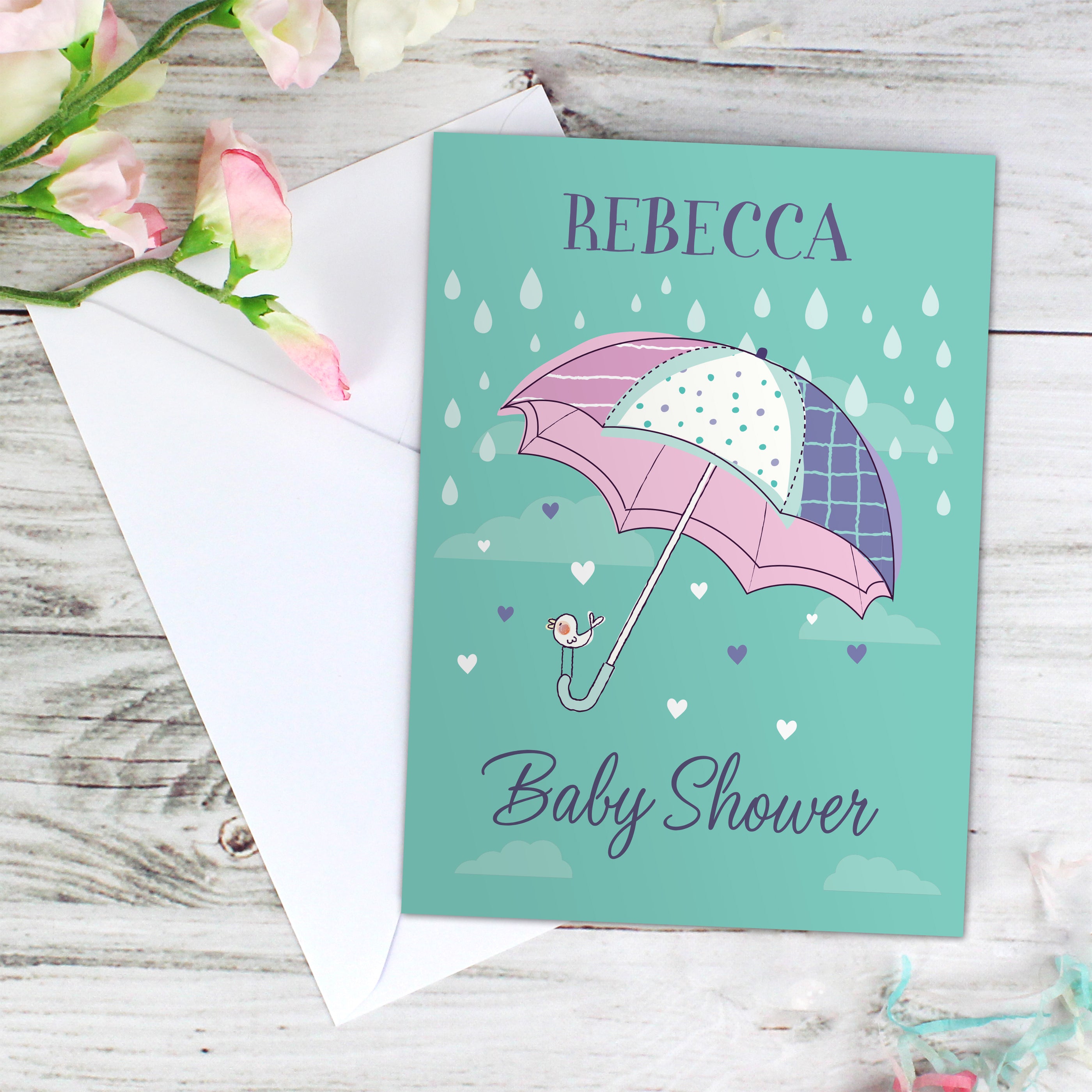 Personalised Baby Shower Umbrella Card