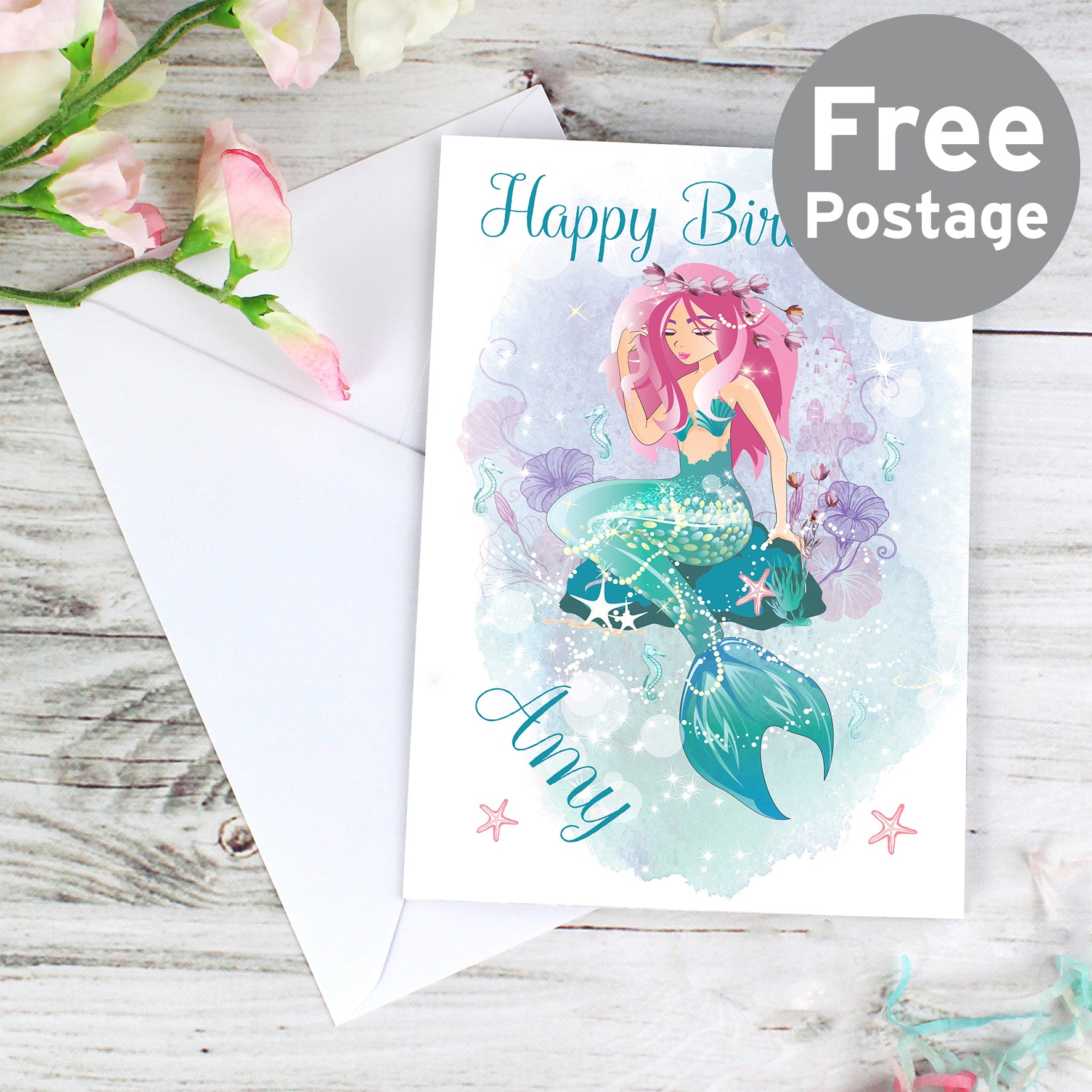 Personalised Mermaid Card