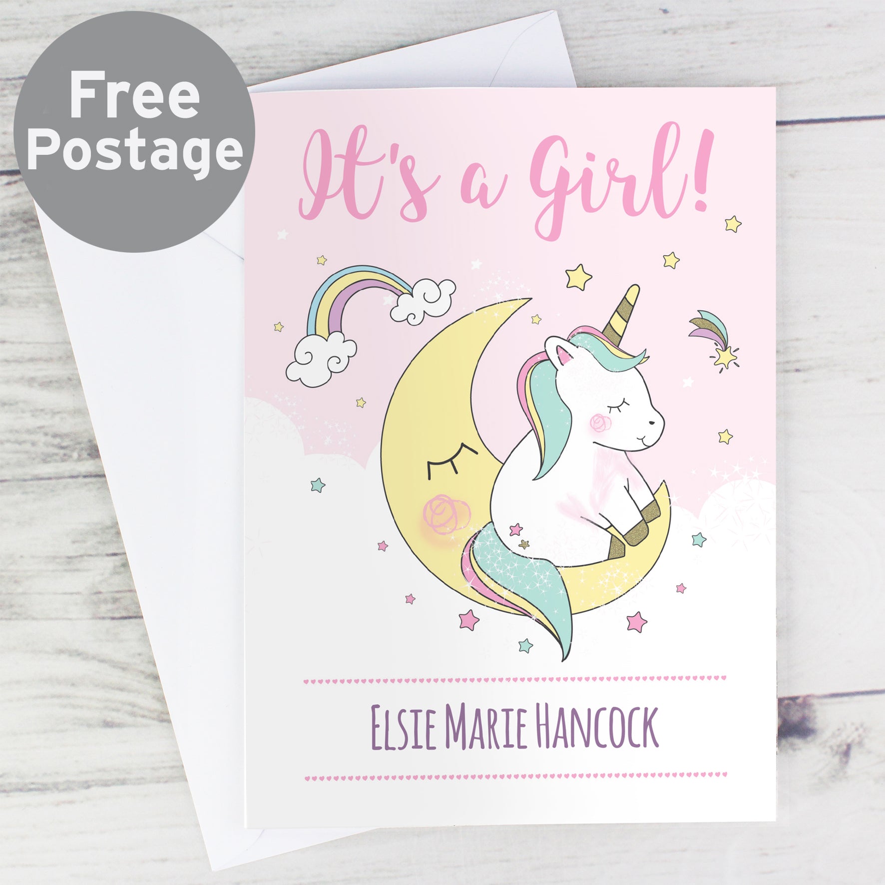 Personalised Baby Unicorn Card