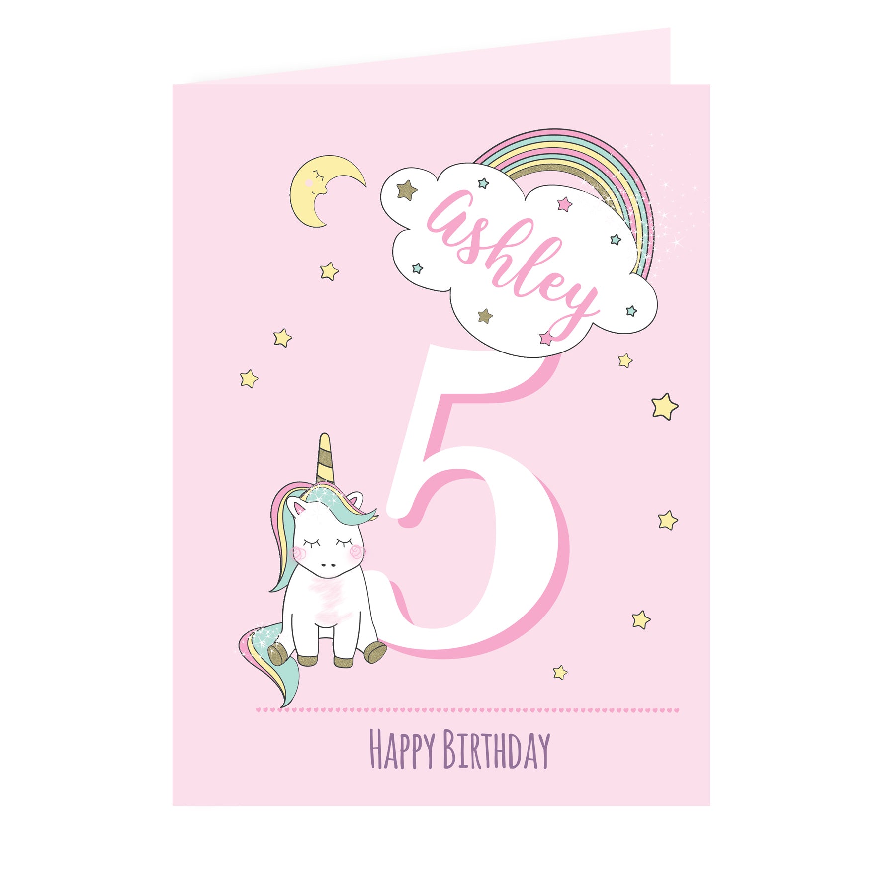 Personalised Baby Unicorn Birthday Age Card