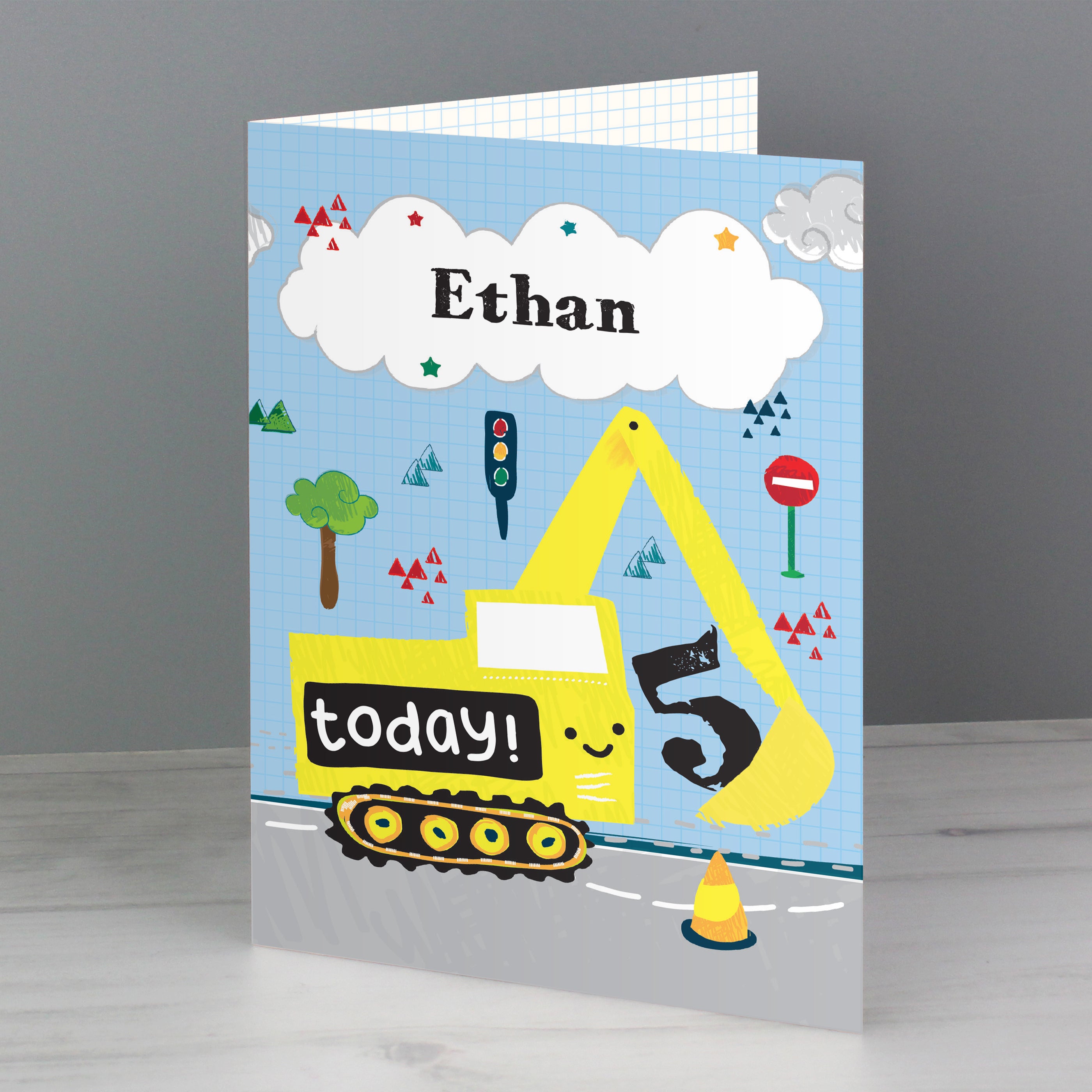 Personalised Digger Birthday Card