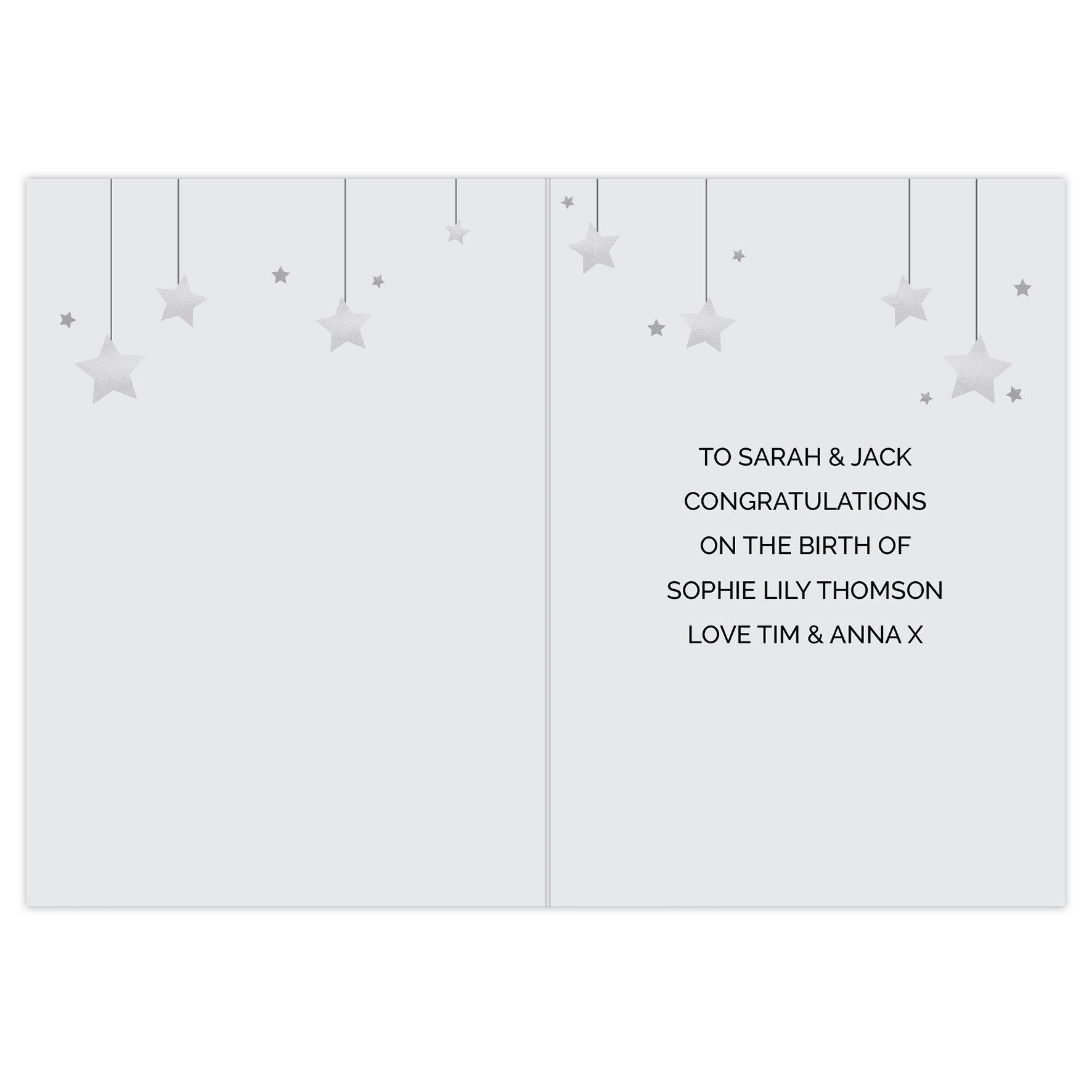 Personalised New Baby Moon & Stars Card