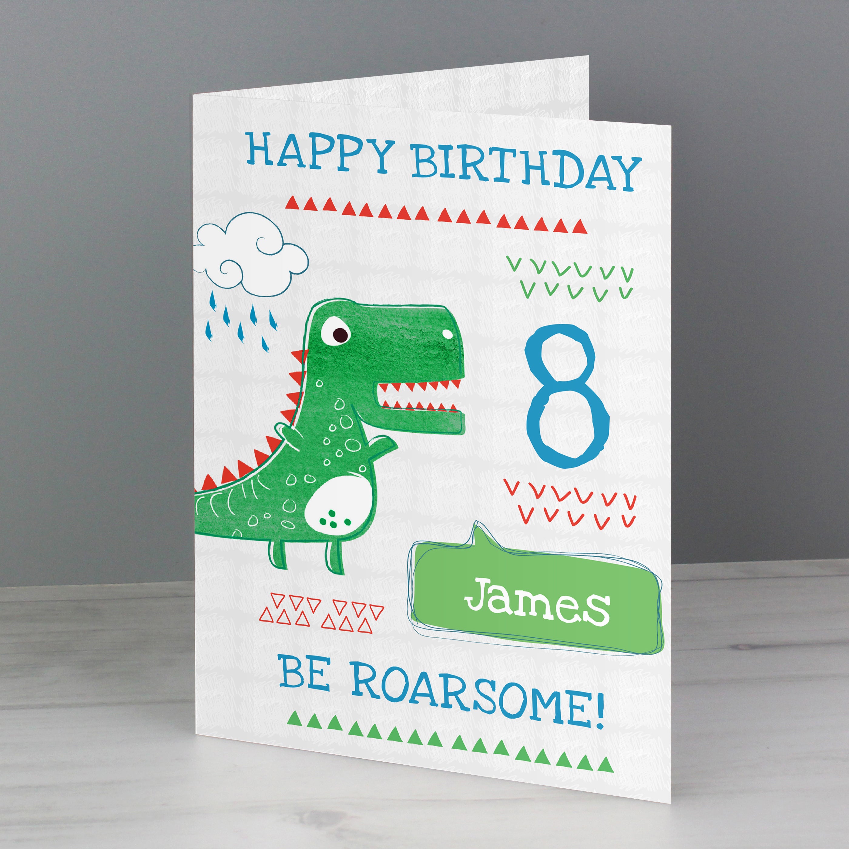 Personalised 'Be Roarsome' Dinosaur Card