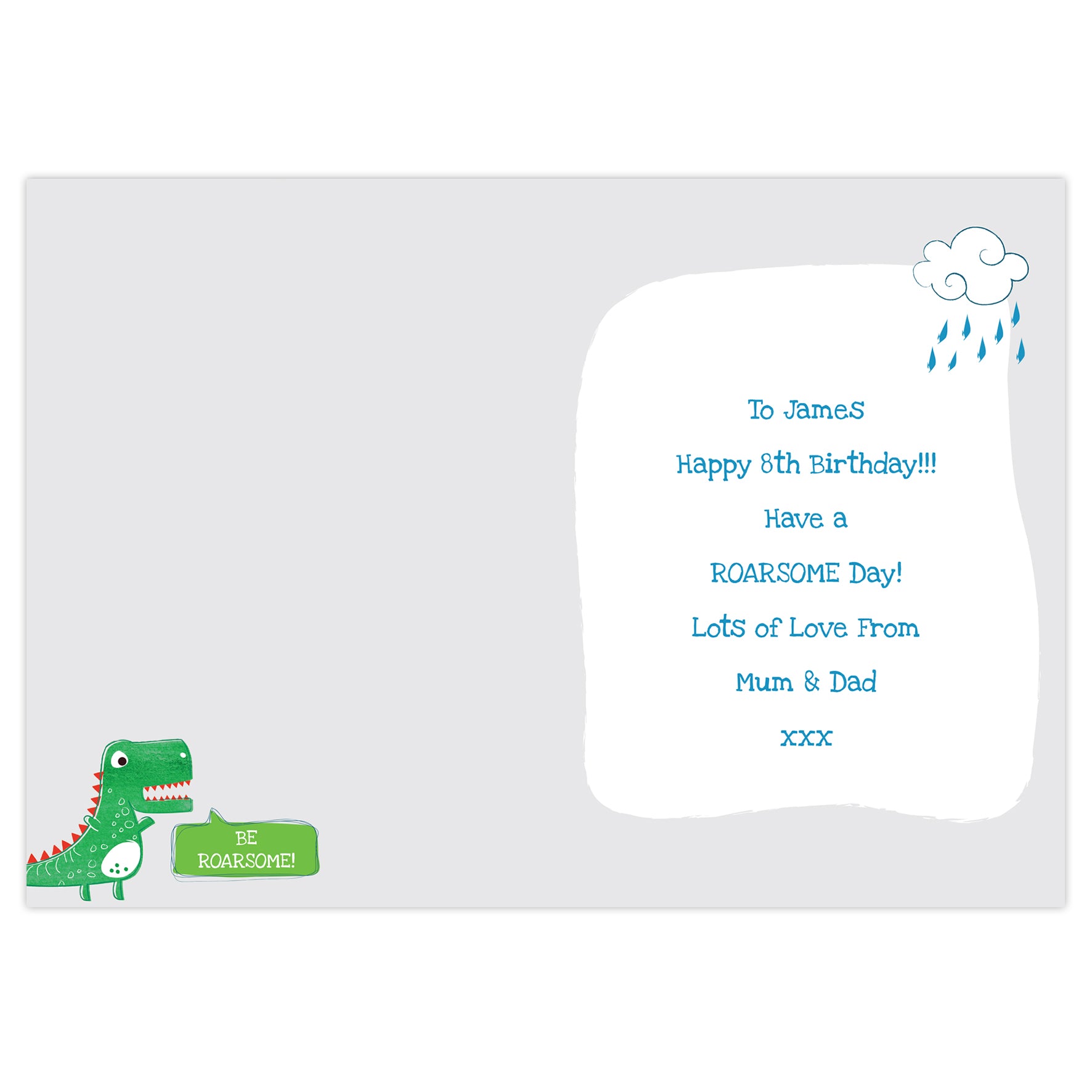 Personalised 'Be Roarsome' Dinosaur Card