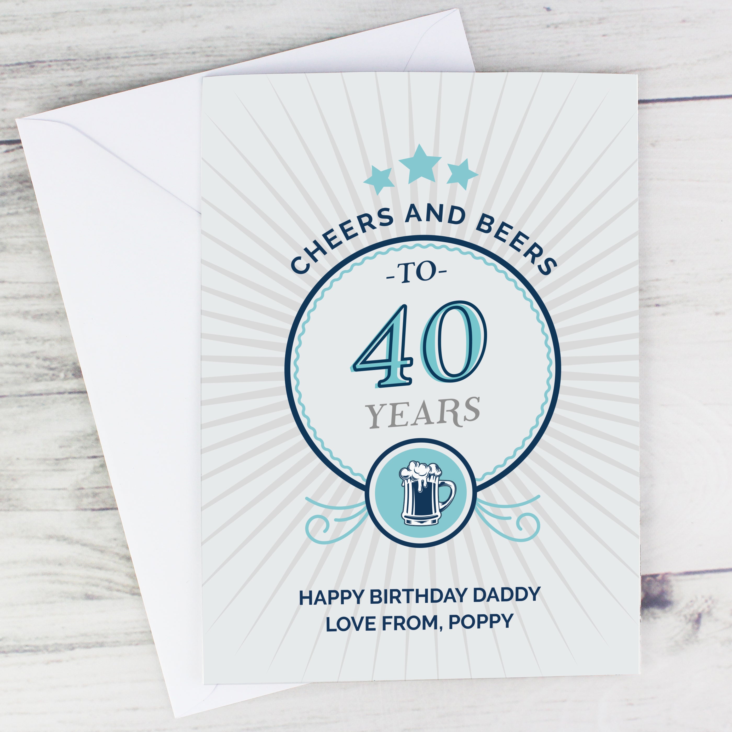 Personalised Cheers and Beers Birthday Card