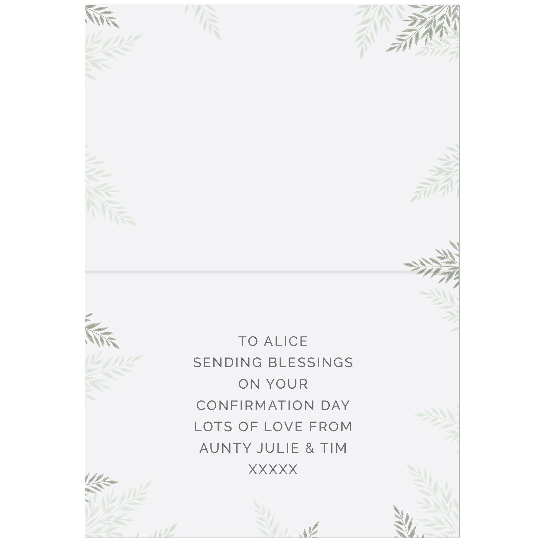 Personalised Confirmation Card