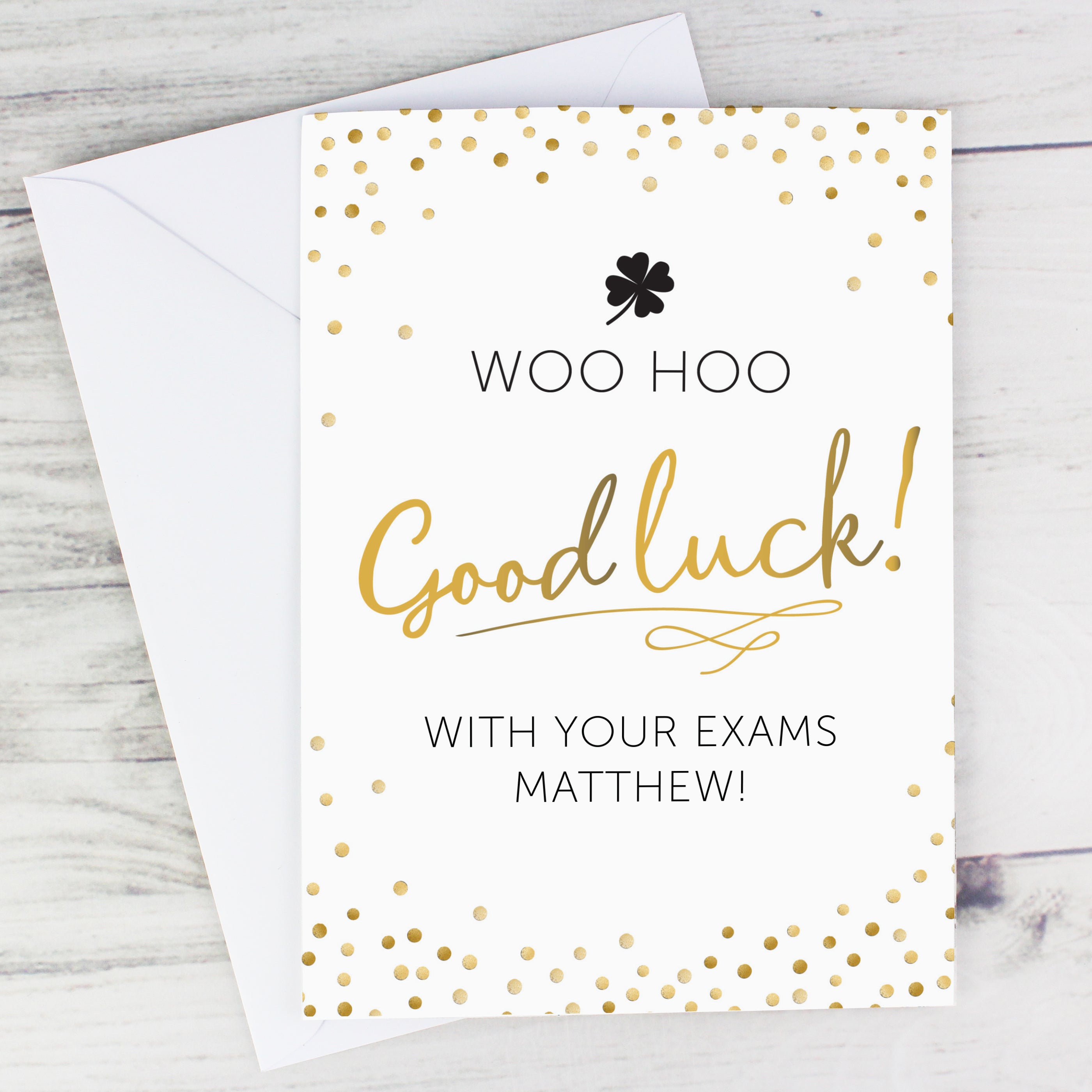 Personalised Good Luck Card