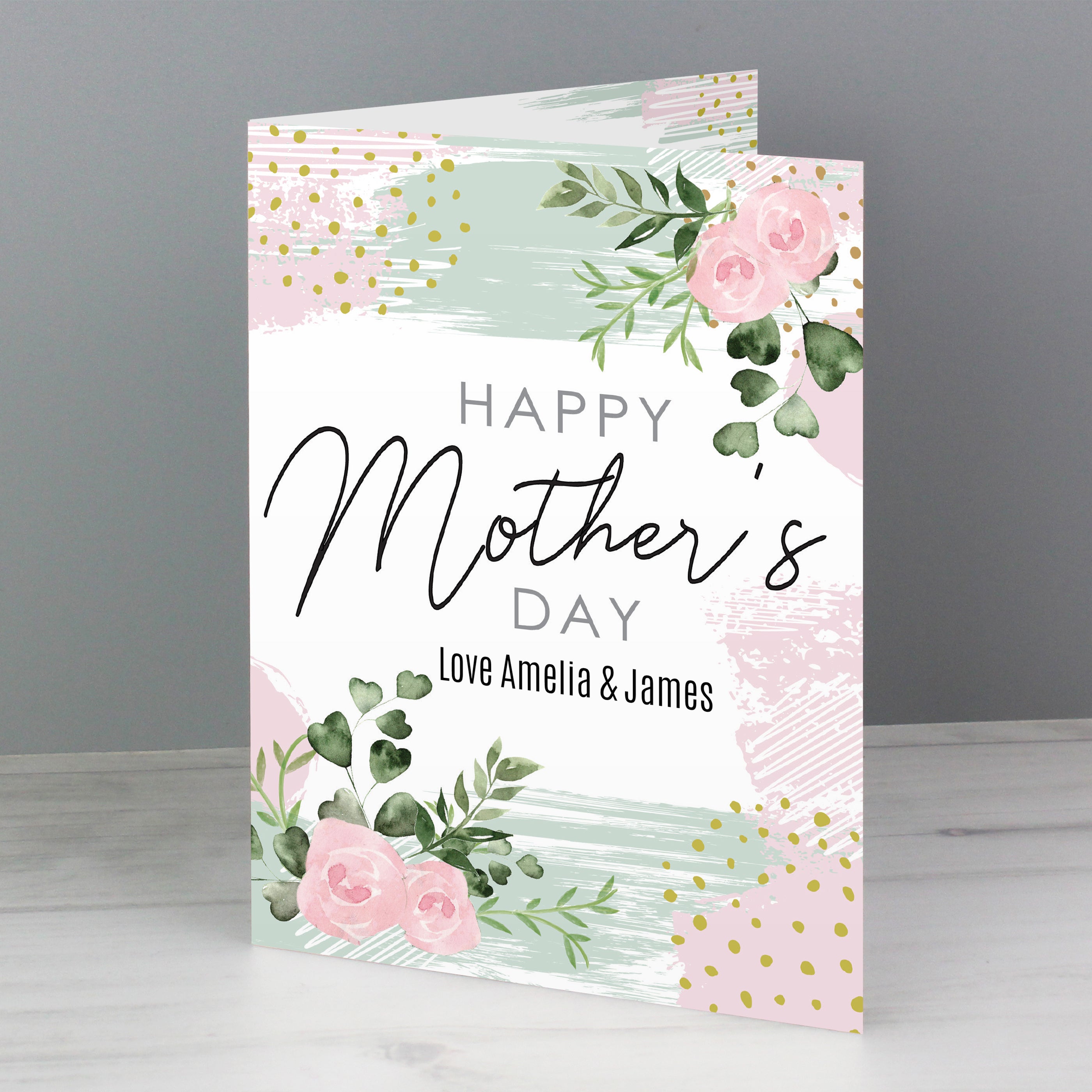 Personalised Happy Mothers Day Abstract Rose Card