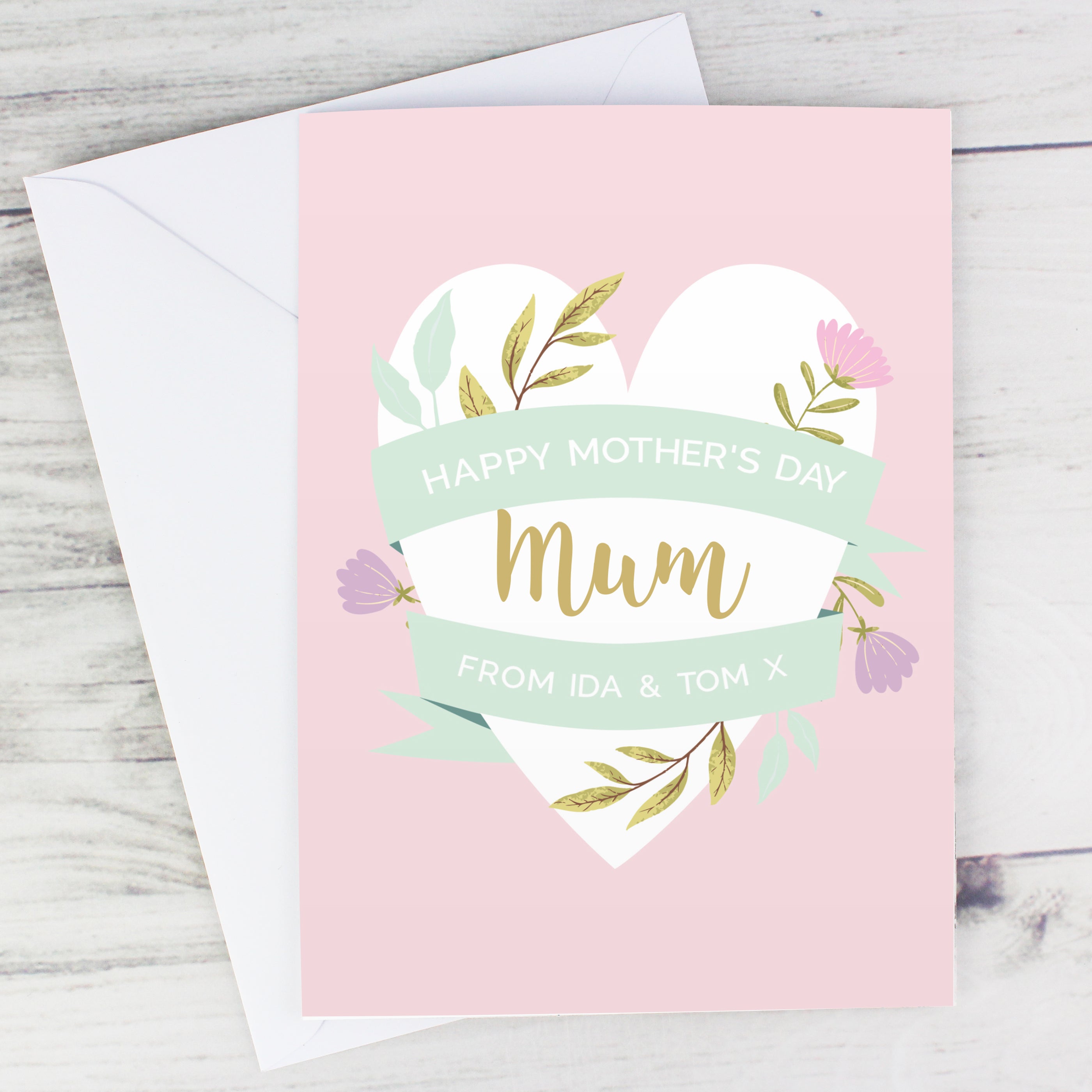 Personalised Floral Heart Card