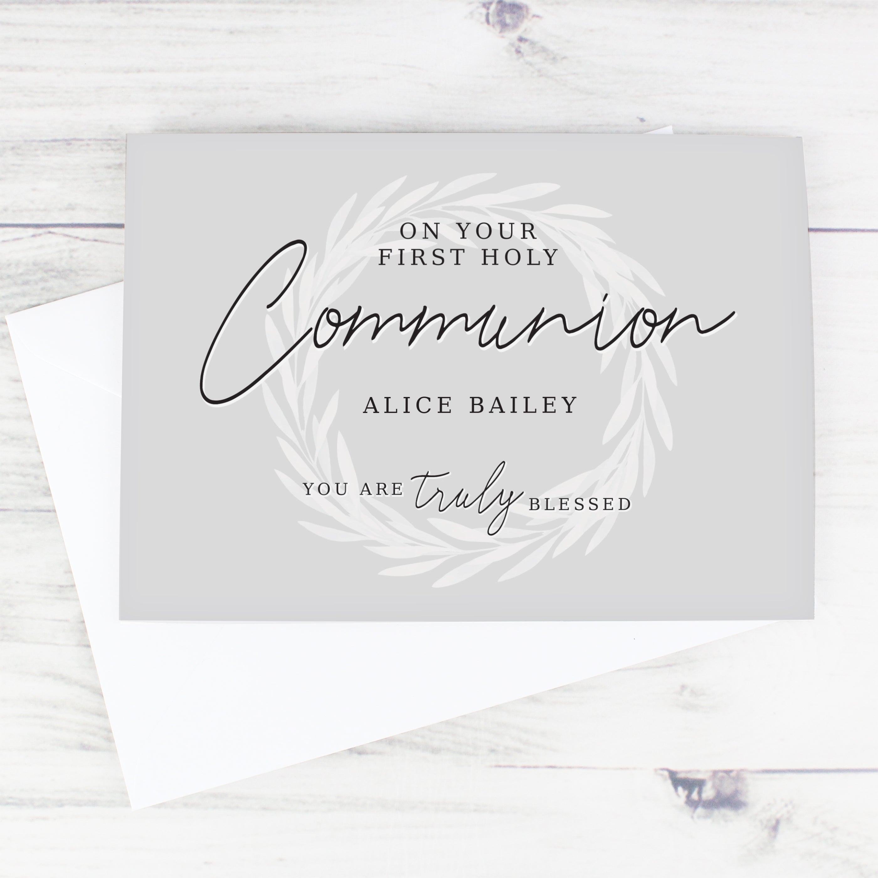 Personalised Truly Blessed First Holy Communion Card