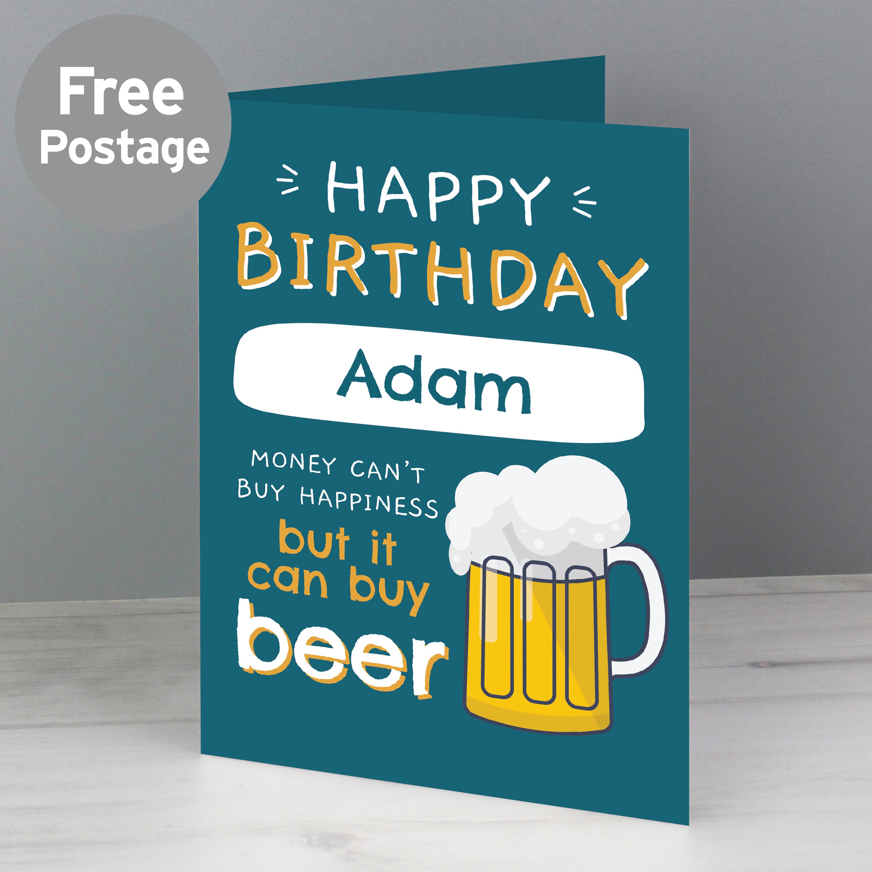 Personalised Happy Birthday Beer Card