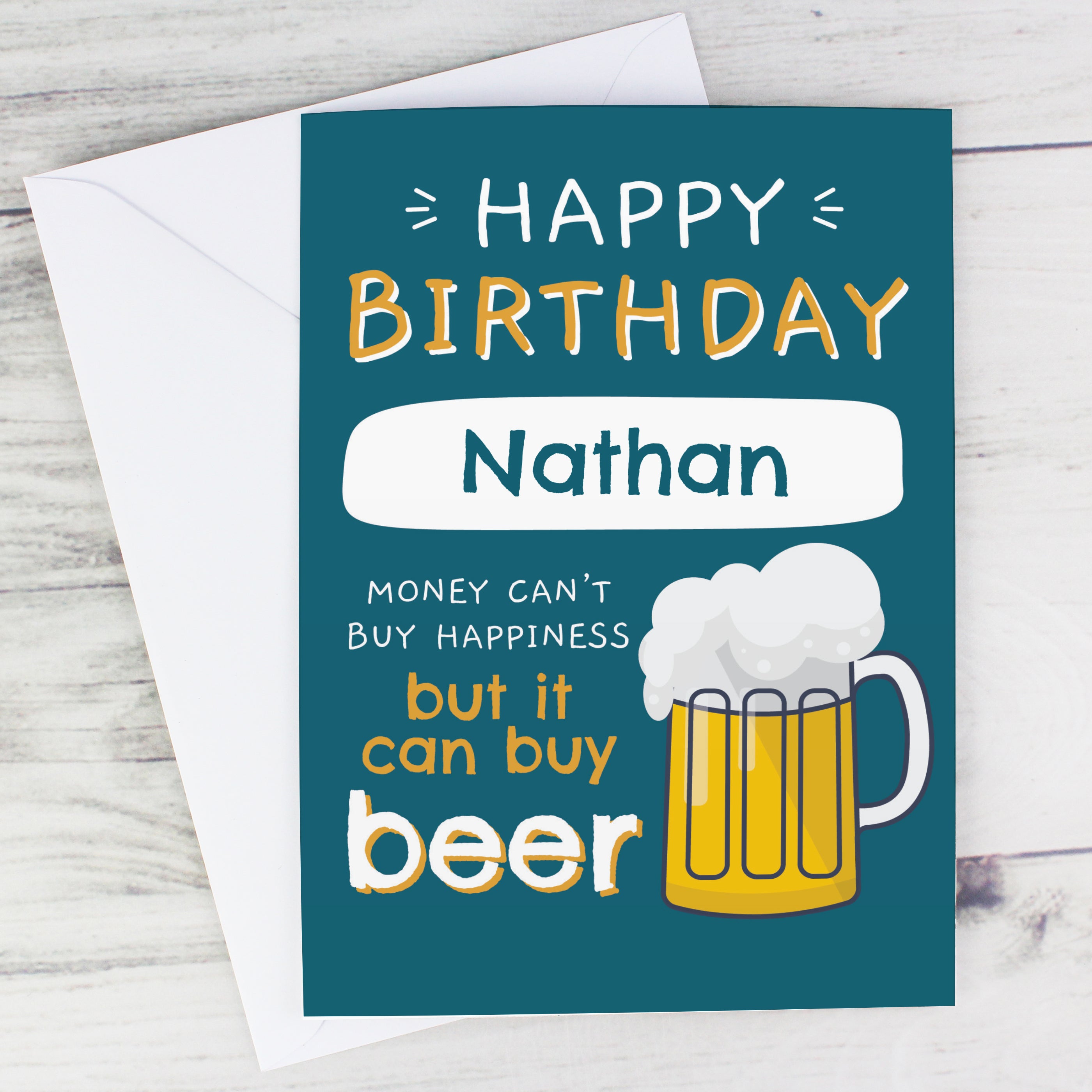 Personalised Happy Birthday Beer Card