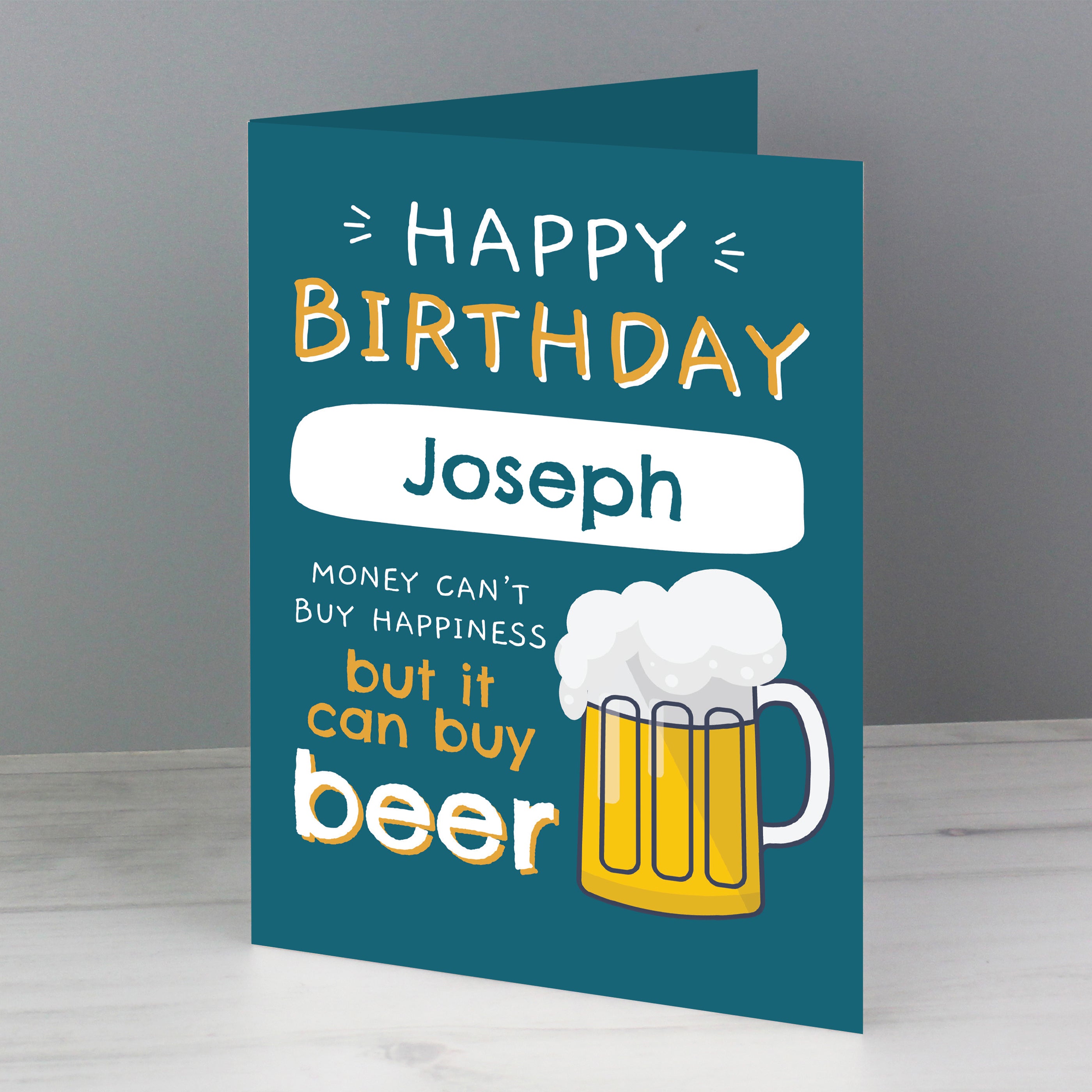 Personalised Happy Birthday Beer Card