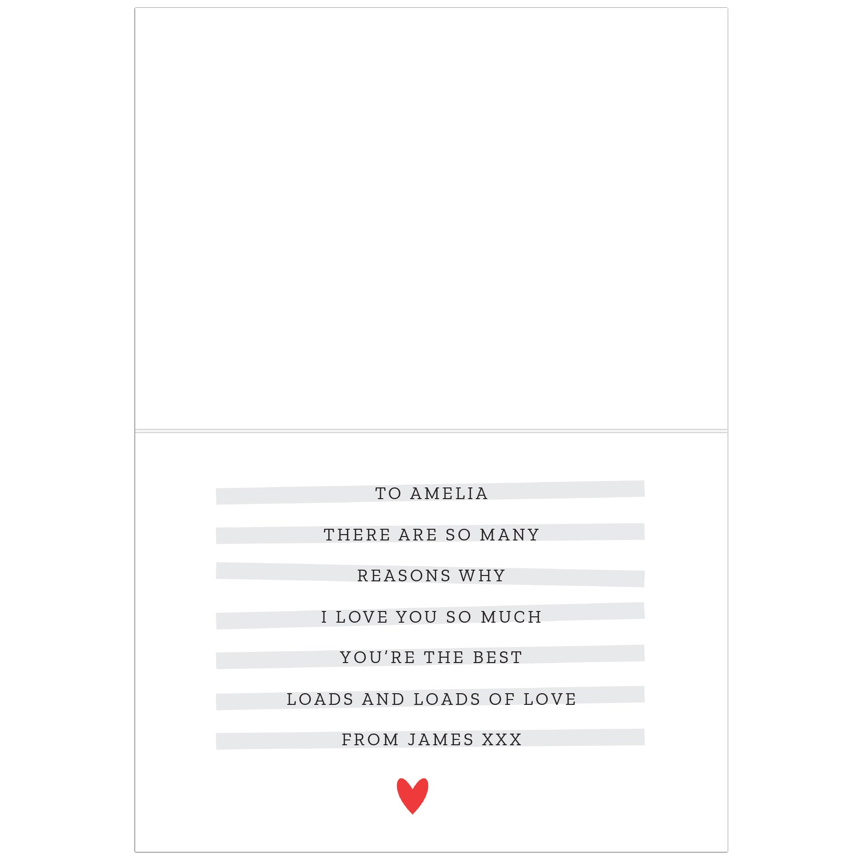 Personalised 5 Reasons Why Card