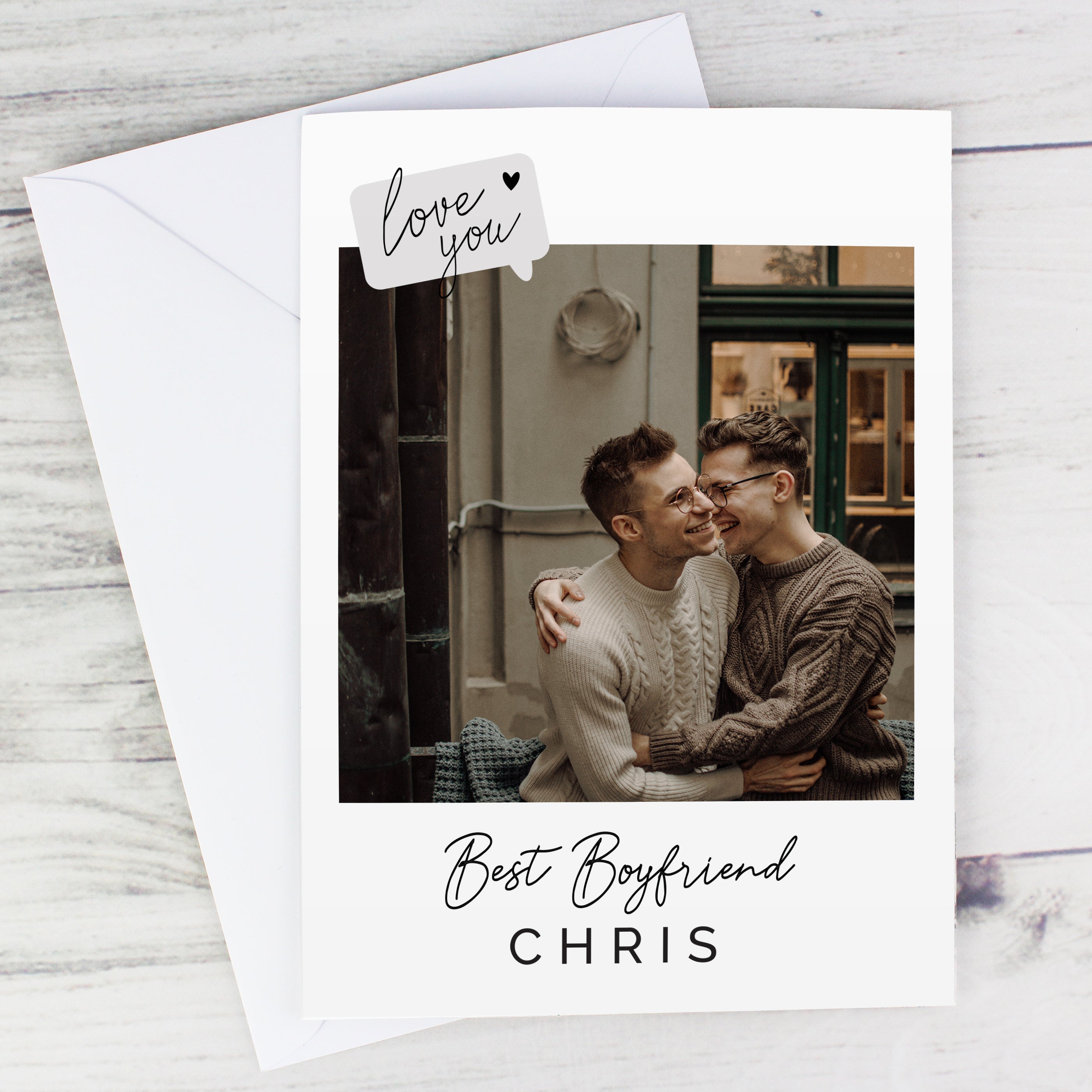 Personalised Love You Photo Upload Greeting Card