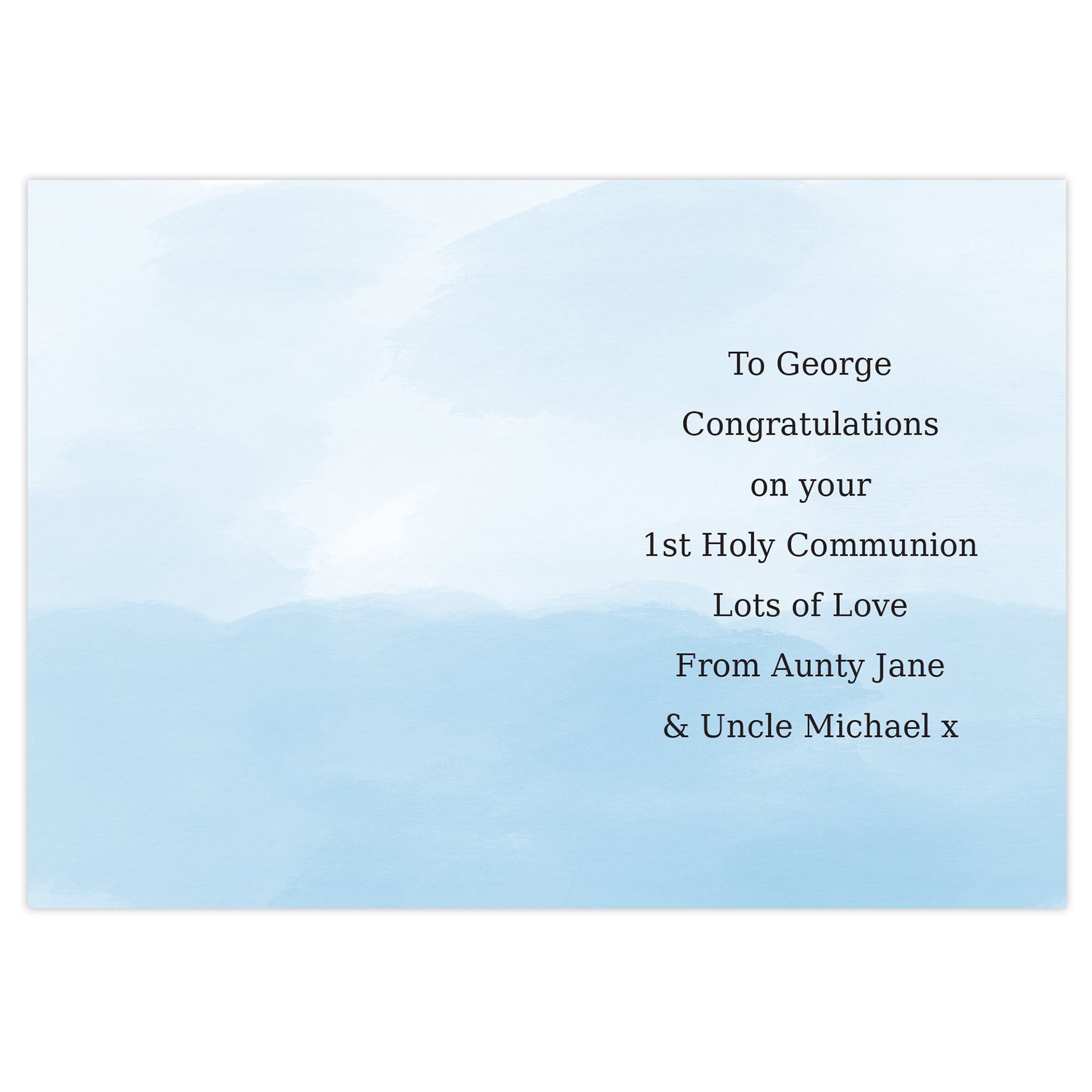 Personalised Boys First Holy Communion Card