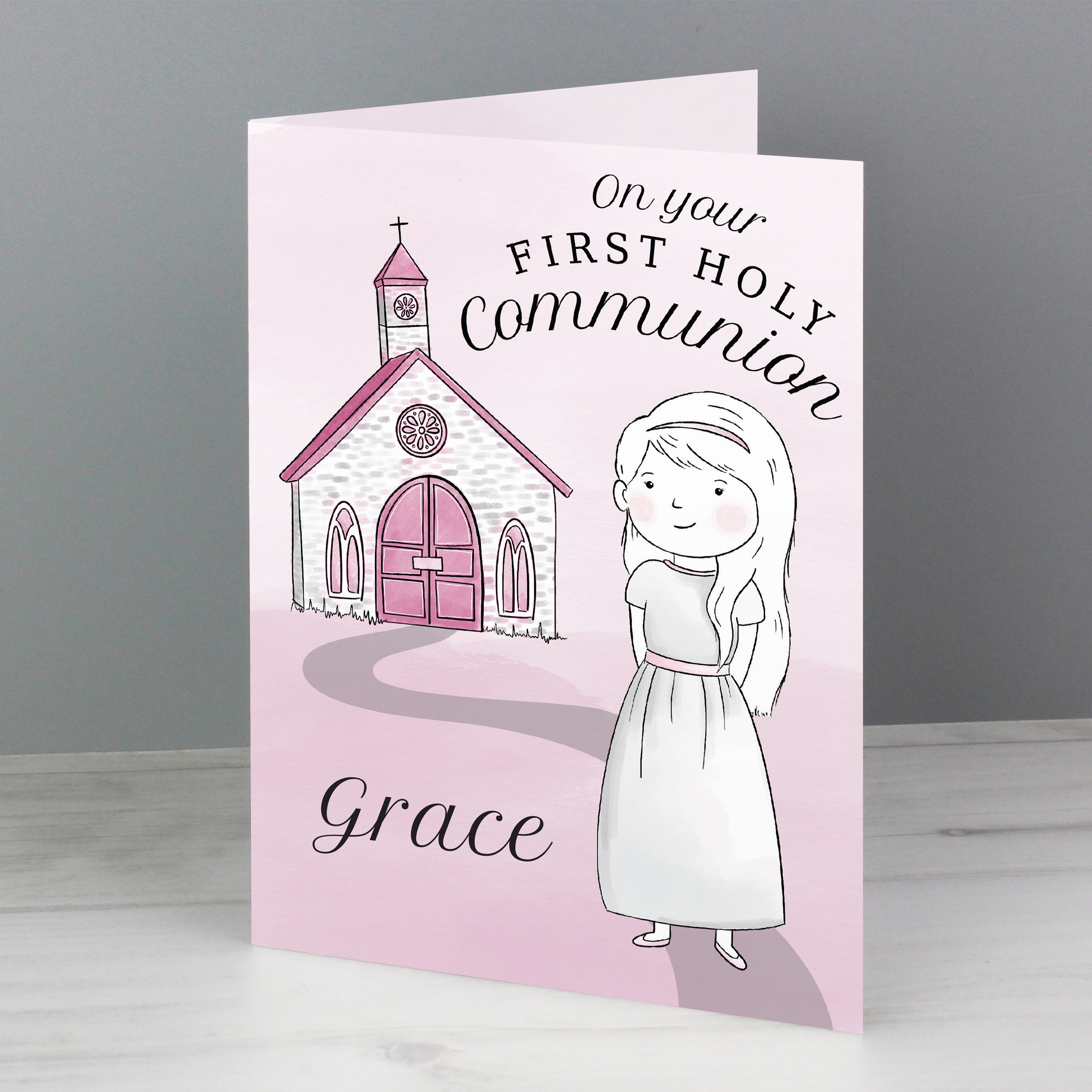 Personalised Girls First Holy Communion Card