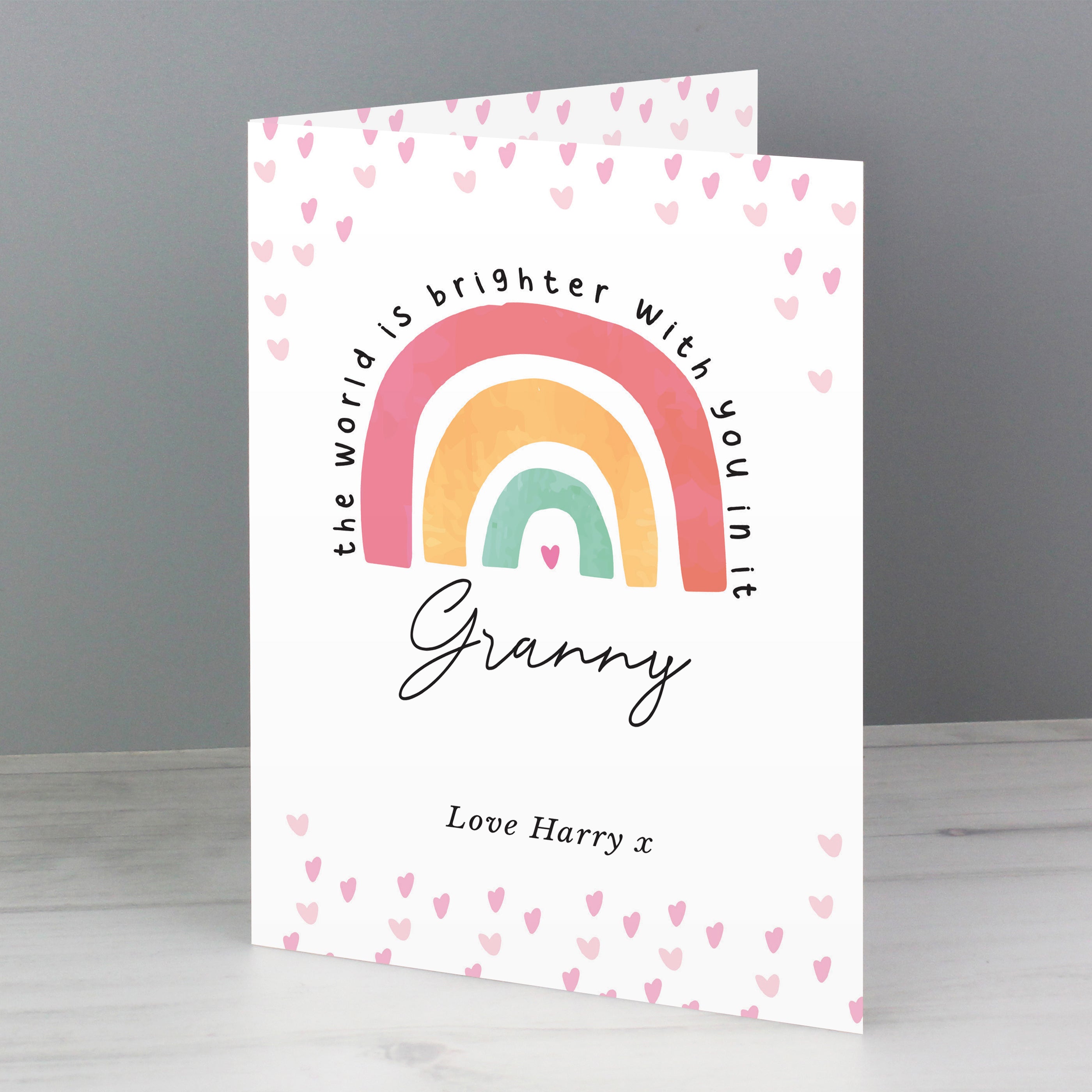 Personalised You Make The World Brighter Rainbow Card