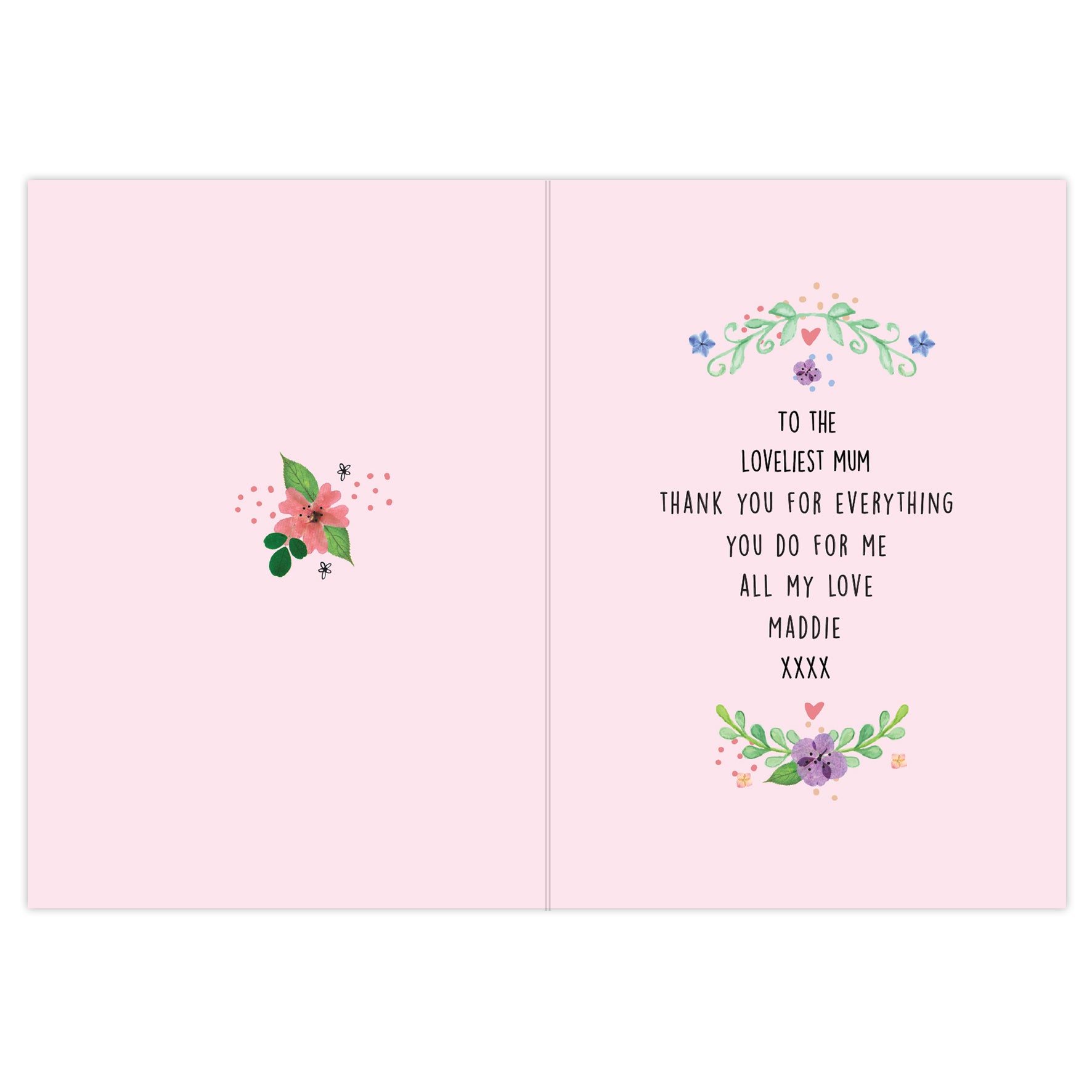 Personalised Floral Card