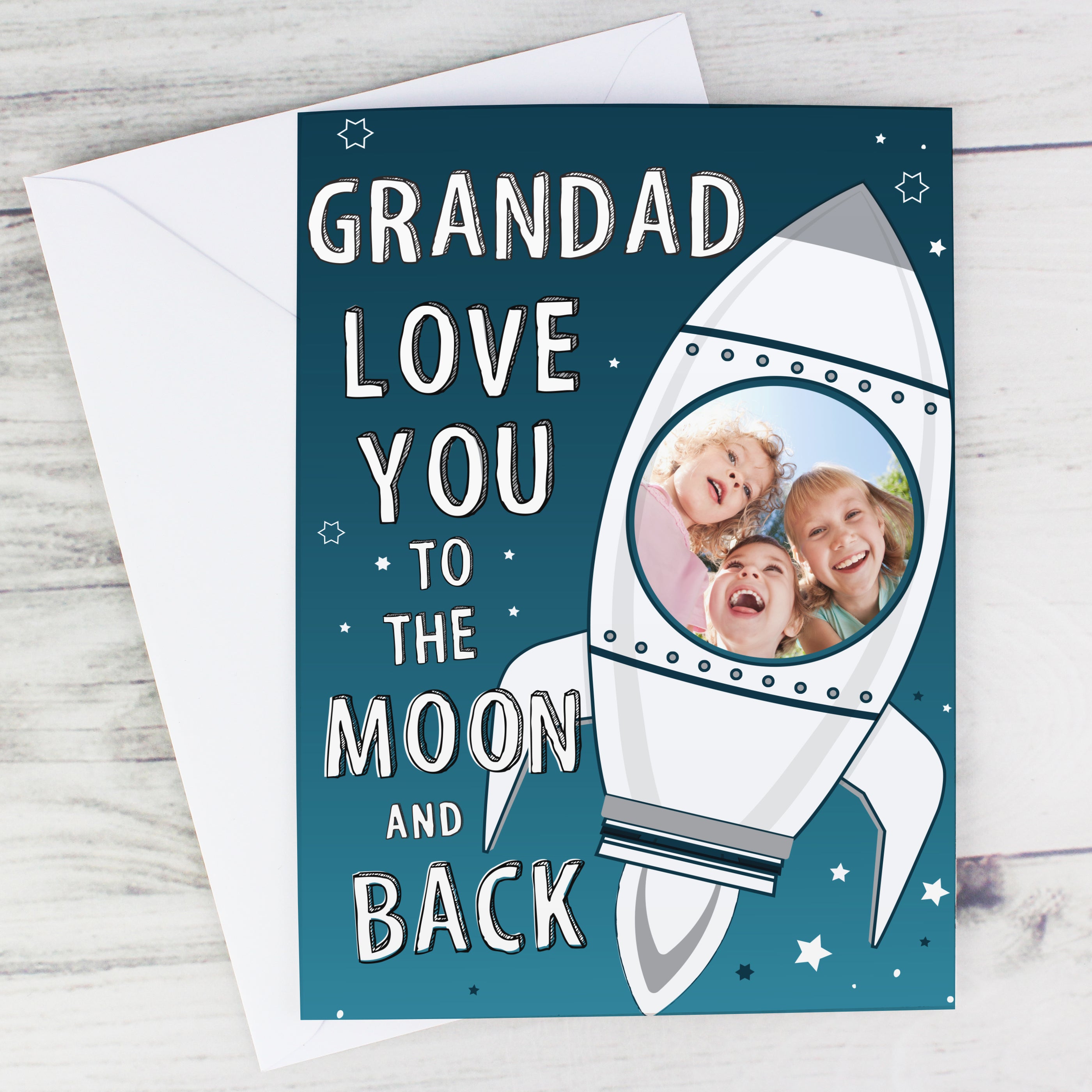 Personalised Moon & Back Photo Upload Card