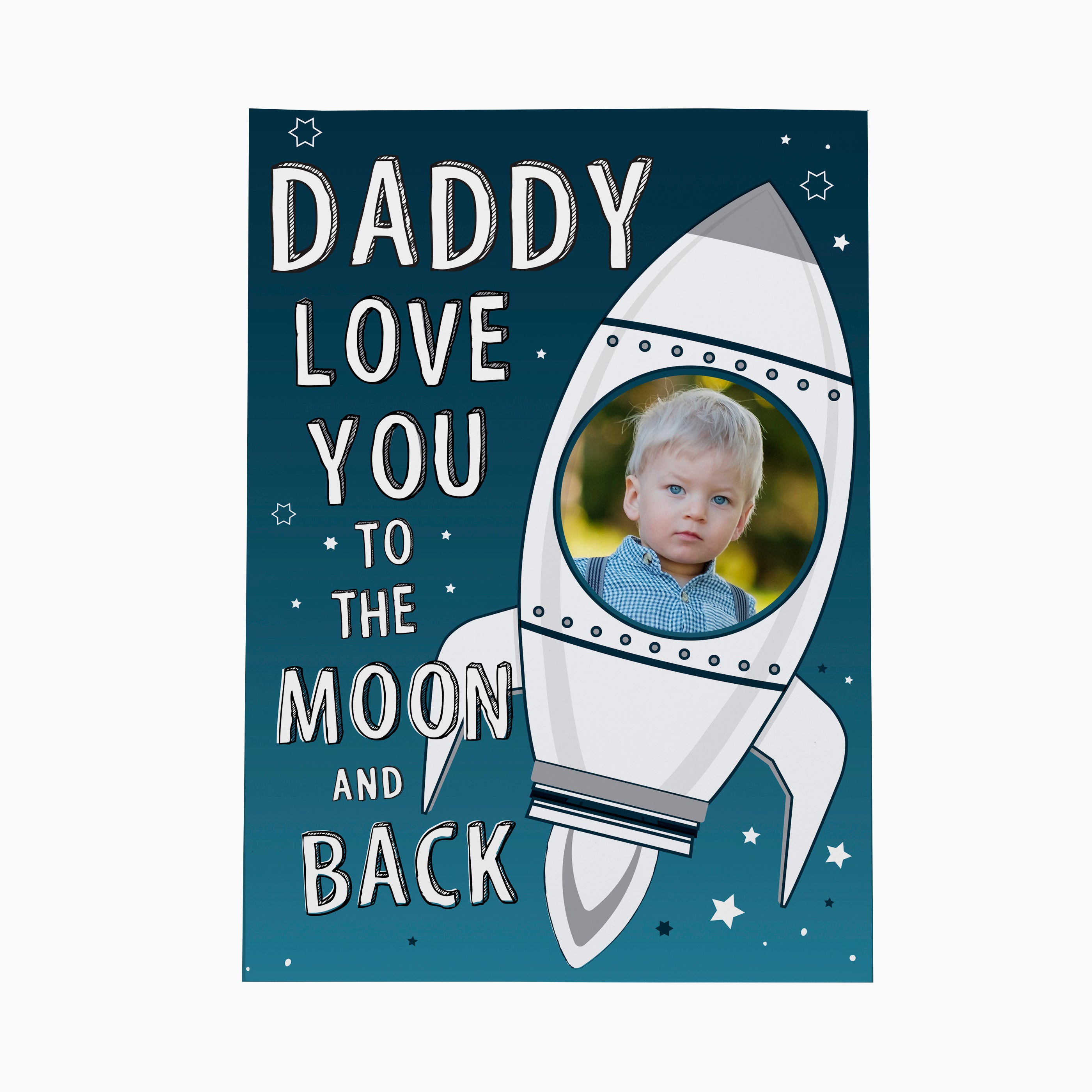 Personalised Moon & Back Photo Upload Card