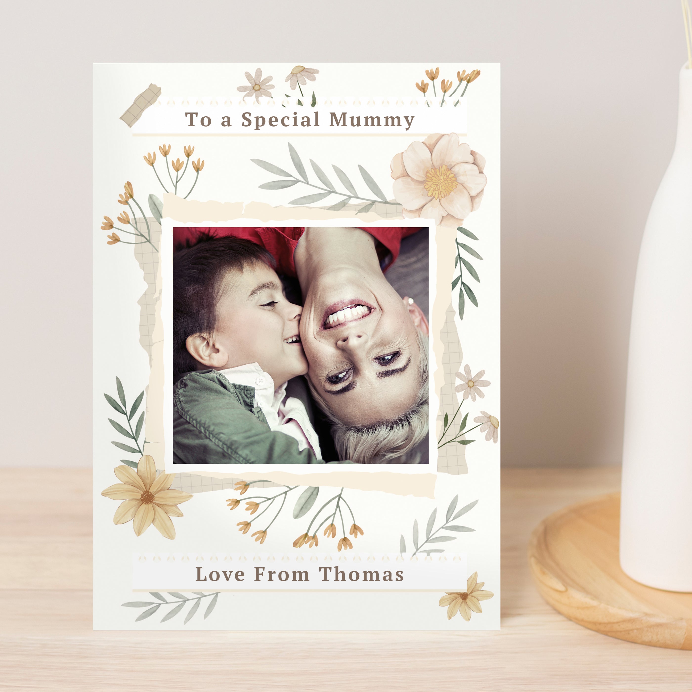 Personalised Wild Flowers Photo Upload Card