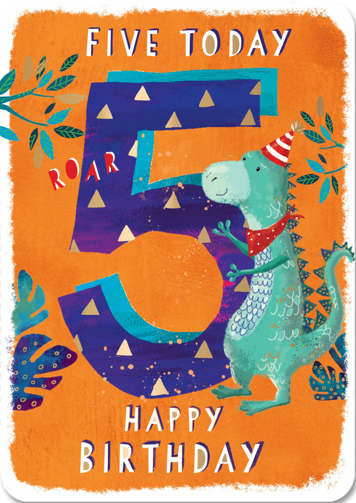 5th Birthday Card - Crocodile