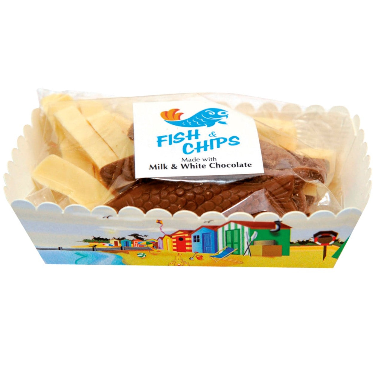 Milk and White Chocolate Fish & Chips in Carton