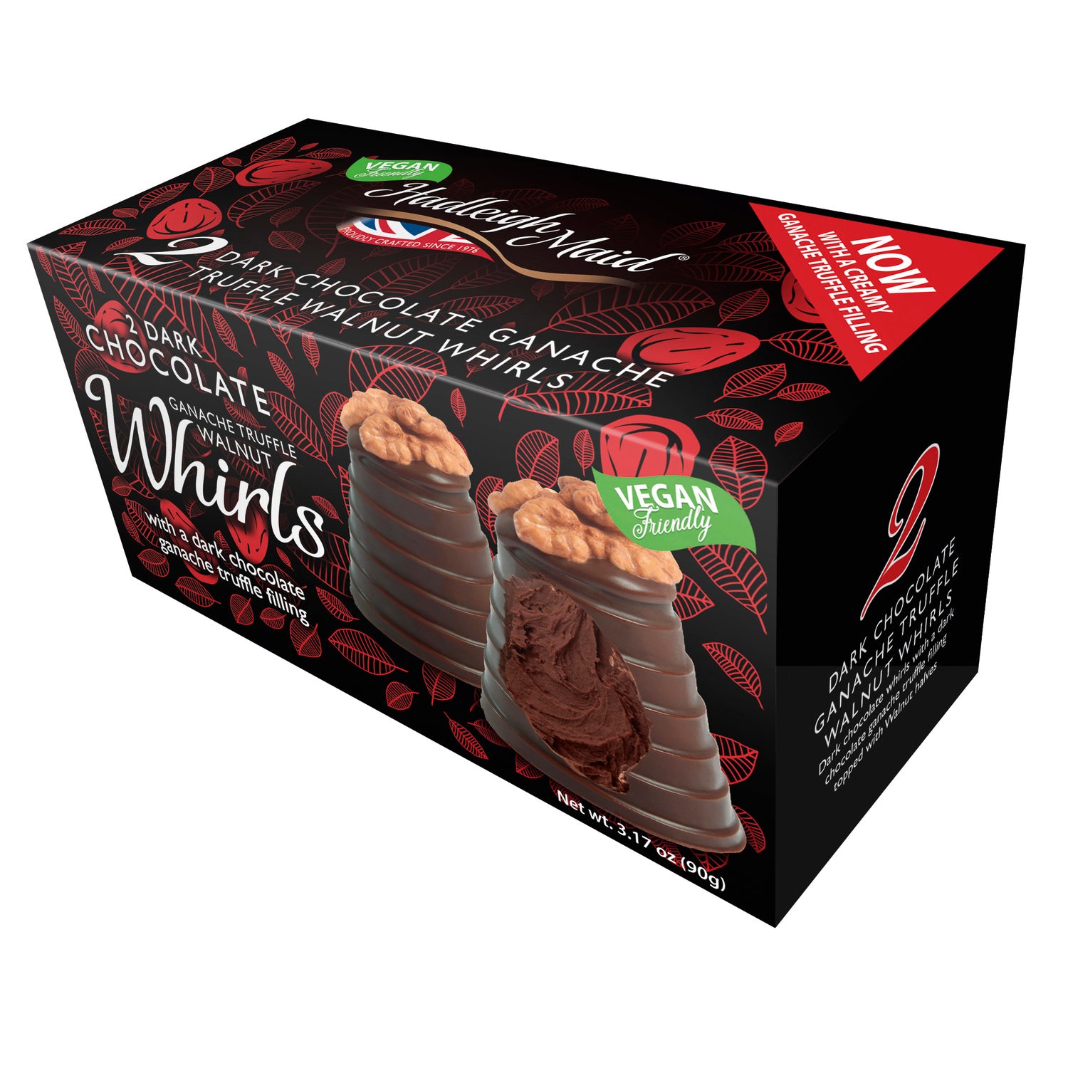 Vegan Friendly Dark Chocolate Ganache Walnut Whirls Twin Pack