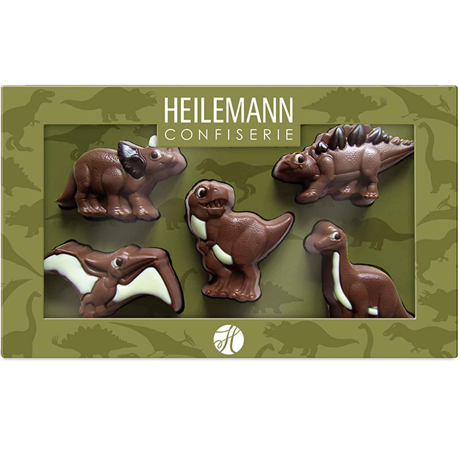 Decorated milk chocolate dinosaur pack in gift box 205 x 125 x 20mm