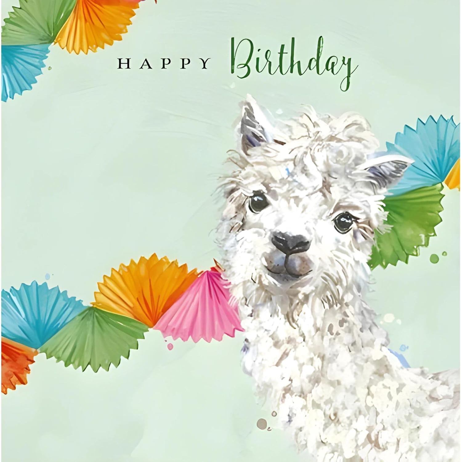 Artistic Cute Alpaca Happy Birthday Greeting Card The Wildlife Range Cards