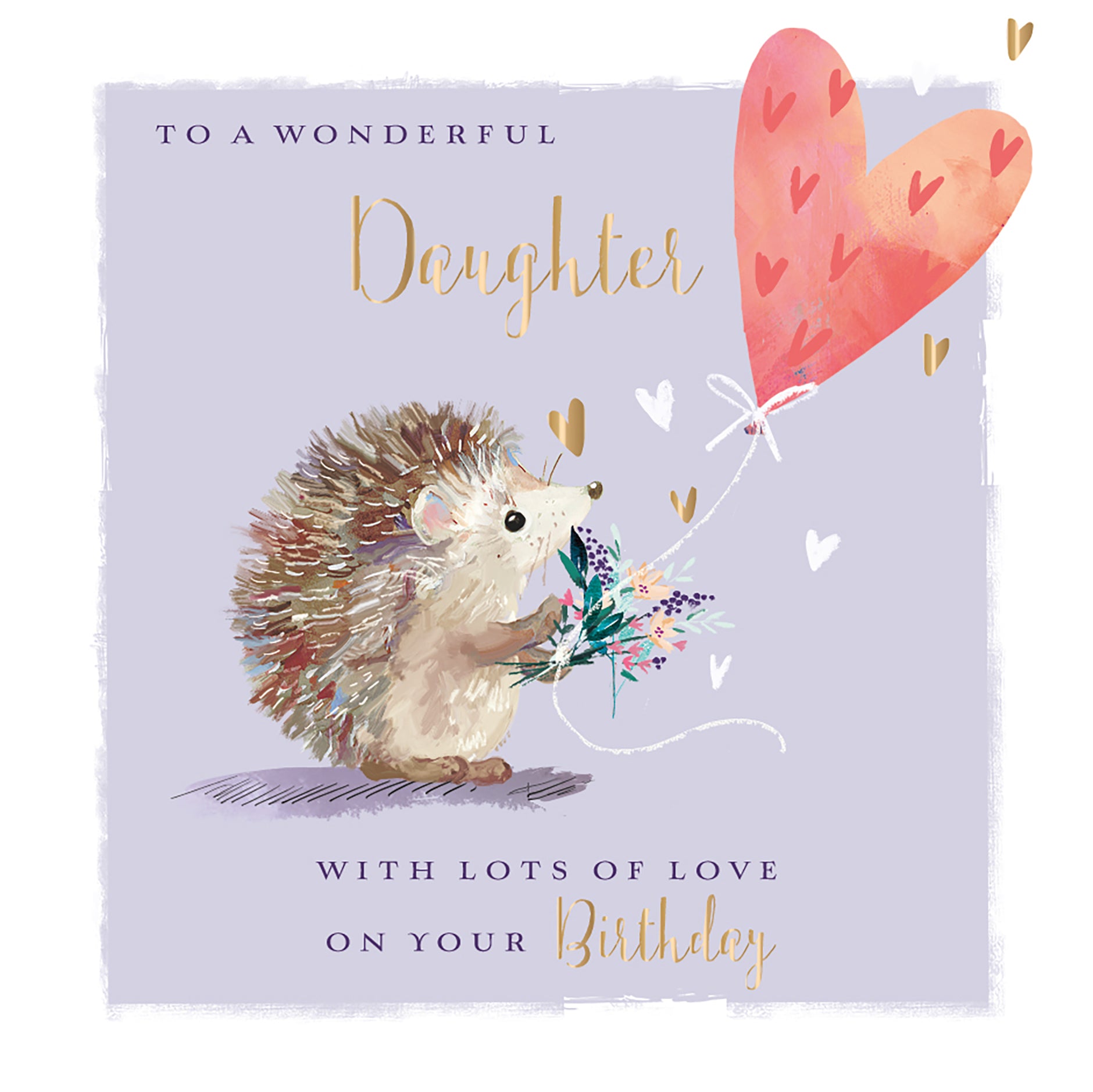 Daughter Birthday Card -  Adorable Hedgehog Wishes