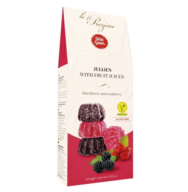 Italian blackberry & raspberry fruit jellies - 6x200g