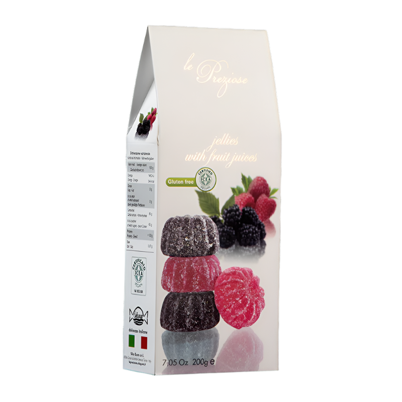 Italian blackberry & raspberry fruit jellies - 6x200g