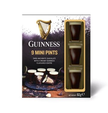 Guinness Milk And White Choc Mini Pints In Acetate Carton - 9 pieces - 10x82g