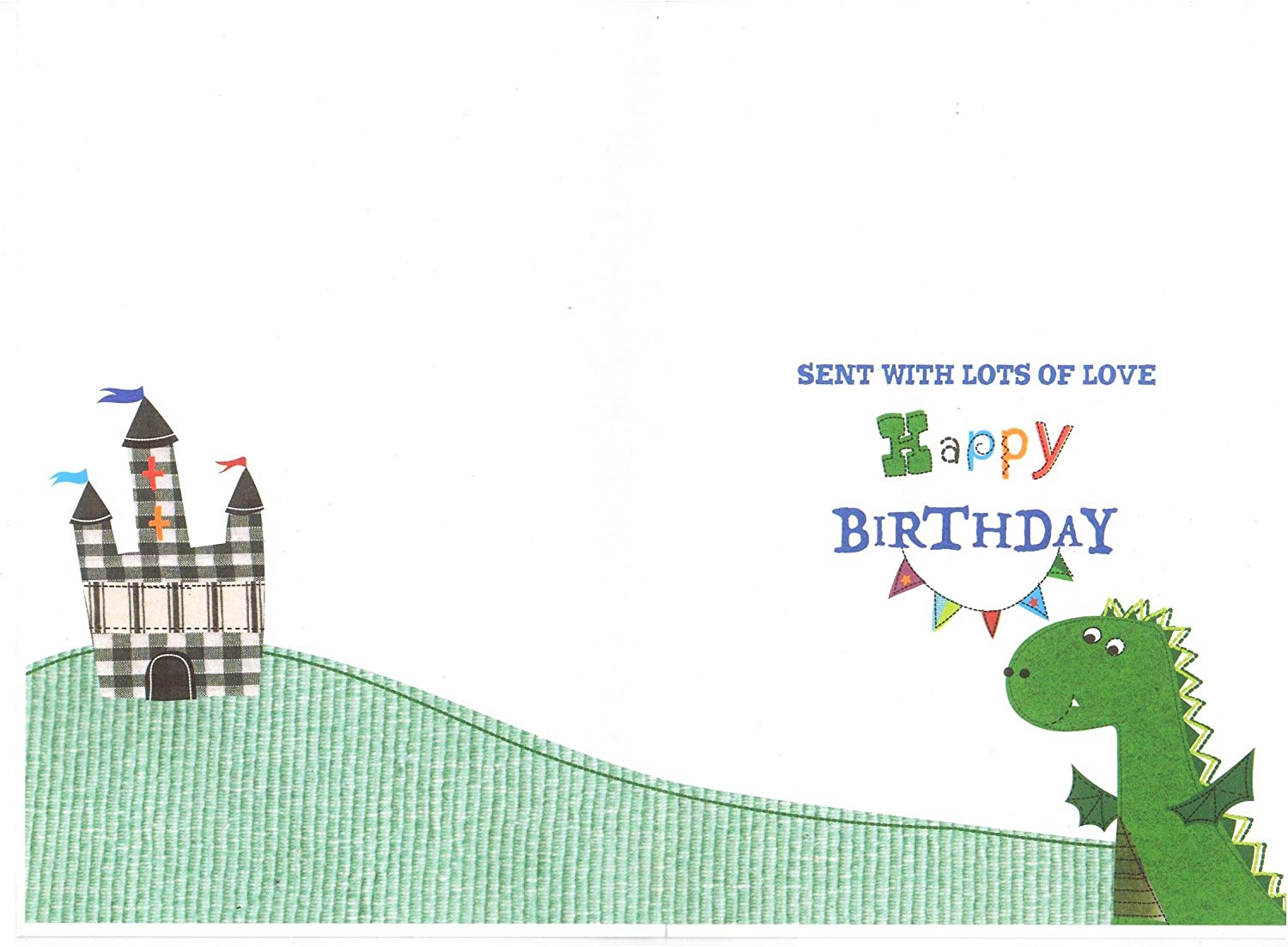 Grandson Birthday Card - A Knight With A Flying Dinosaur