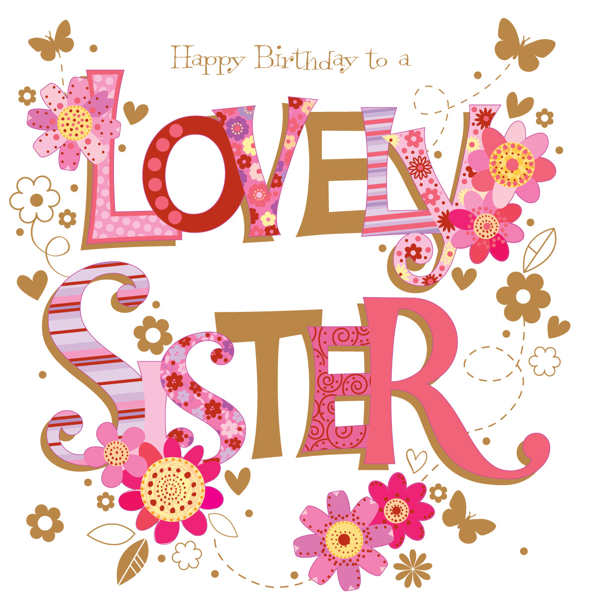 Lovely Sister Birthday Card