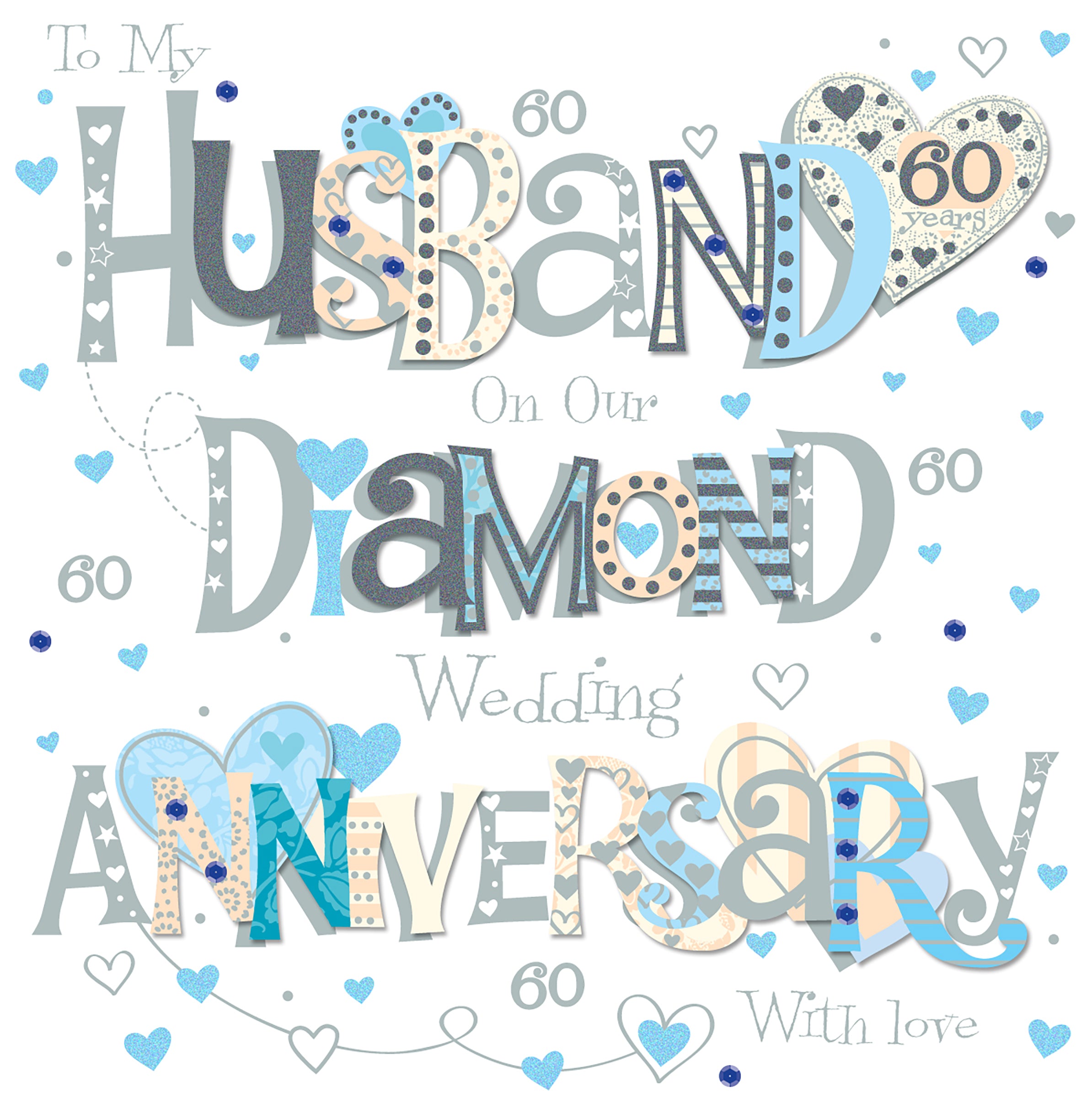 60th Diamond Husband Wedding Anniversary Card