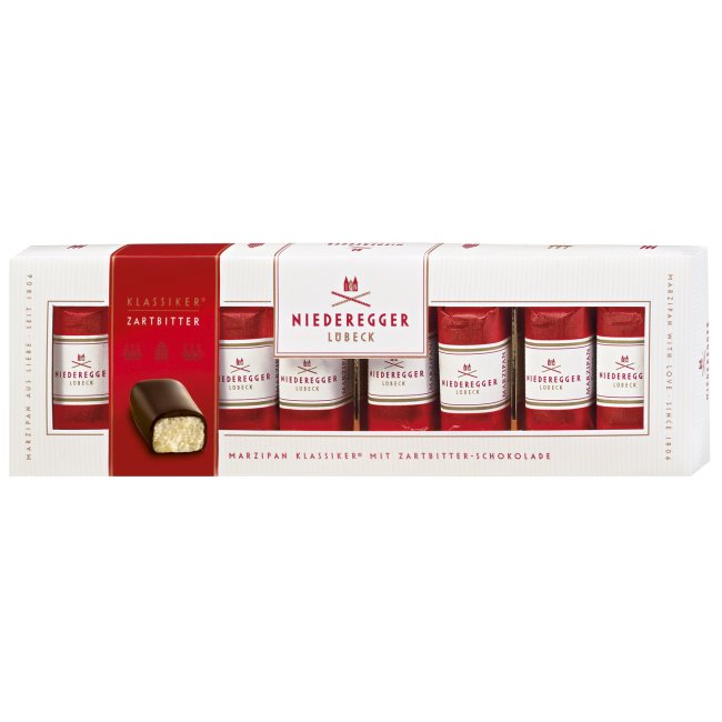 Dark Chocolate Covered Classic Marzipan Mini Loaves in gift box, Pack of 10, 100g