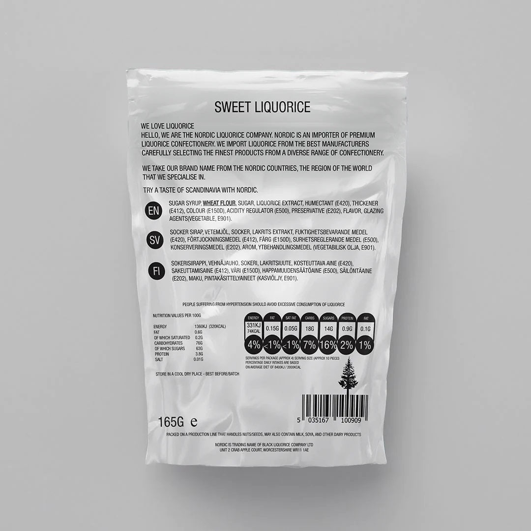 Sweet Traditional Scandinavian Liquorice in premium pouch